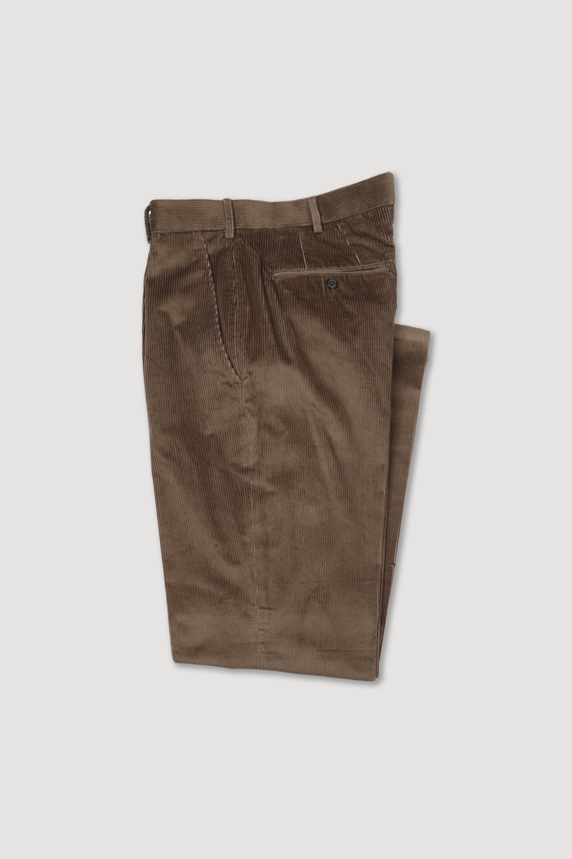 UOMO-PANTALONE CHINO CON PINCES VELLUTO COTONE STRETCH TINTO PEZZA - Fungo