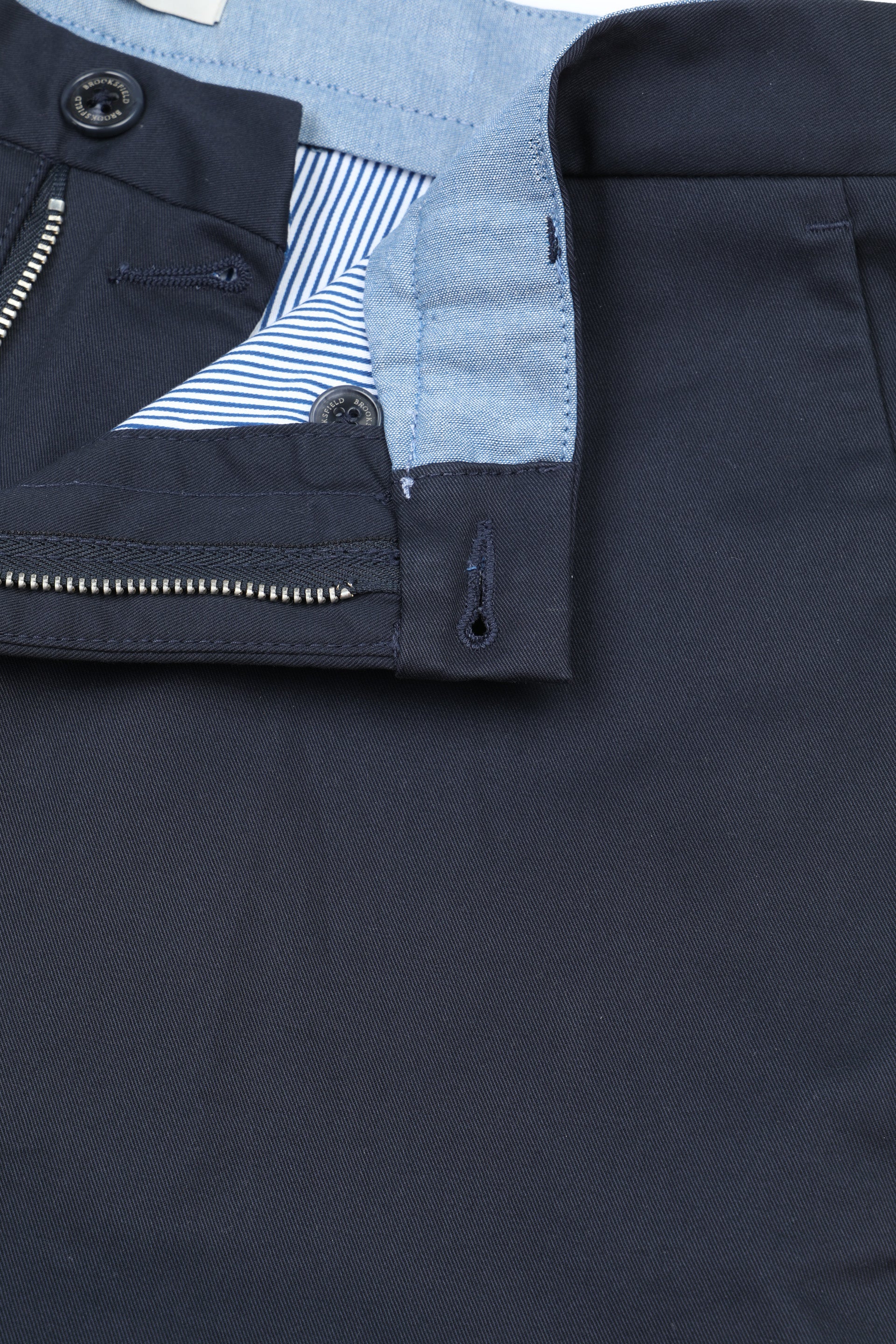 Pantalone chino James in twill di cotone stretch, slim fit. Blu - Navy