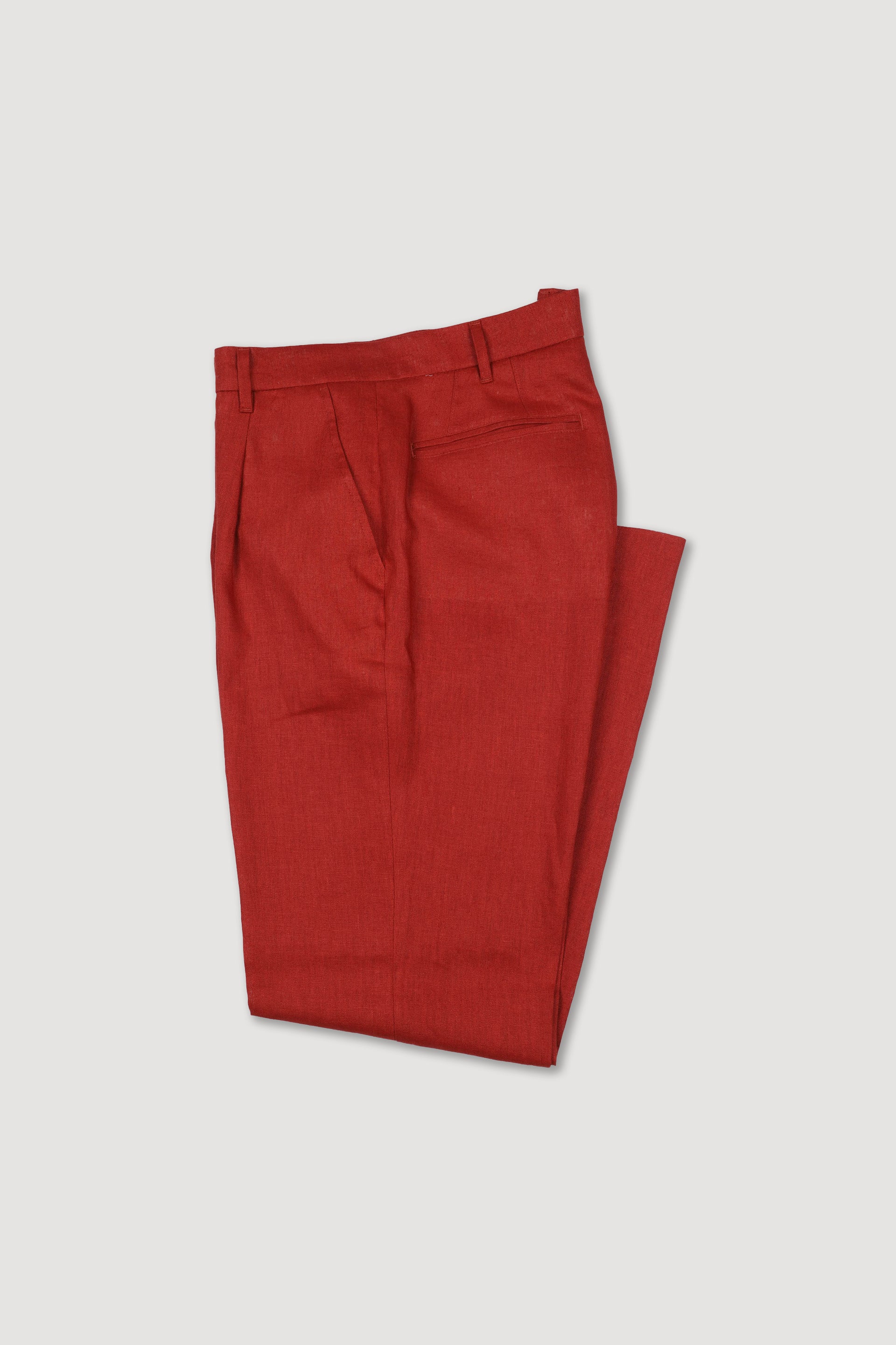 PANTALONE, TAILORED PLEATED,  LINO UNITO - Terracotta