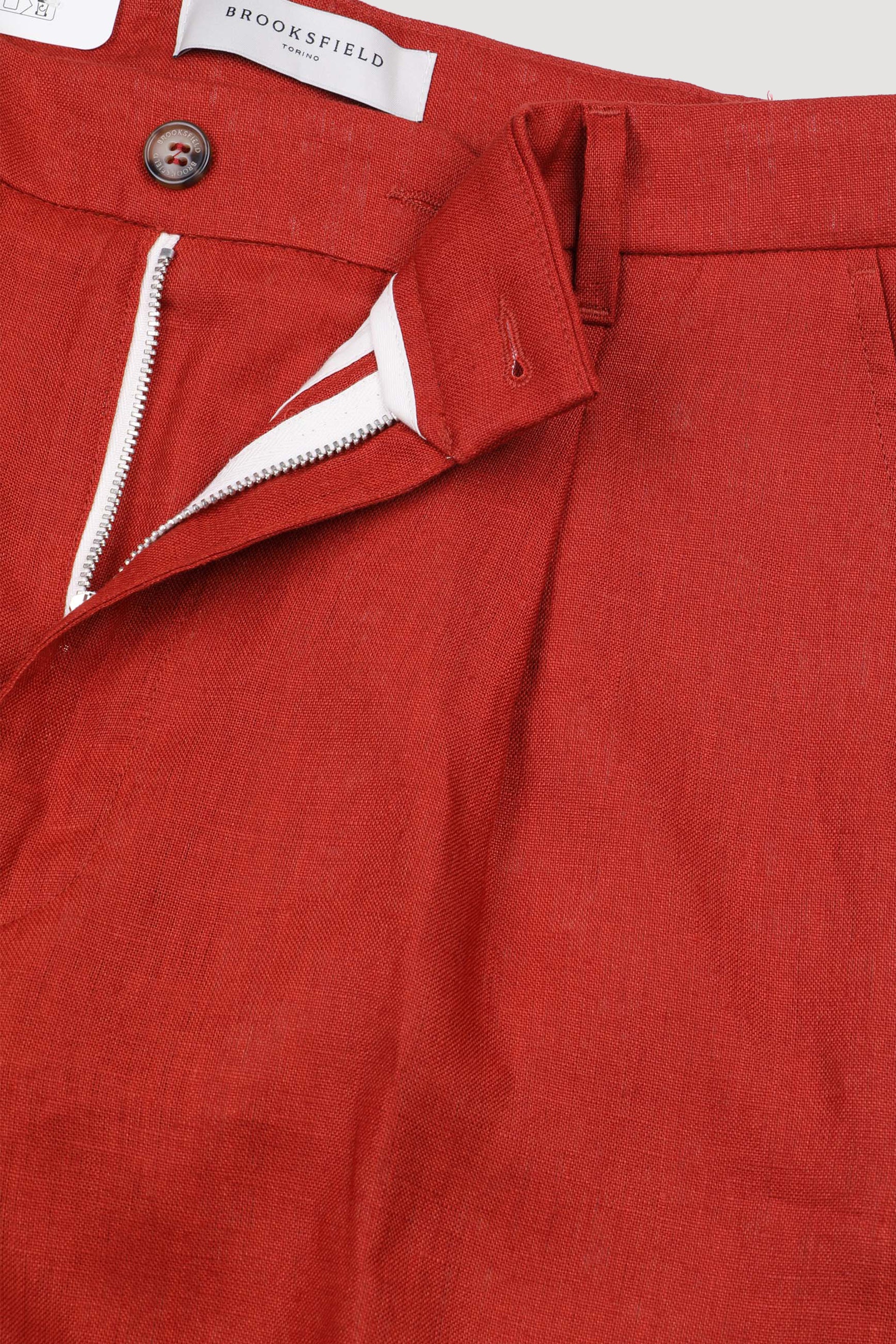 PANTALONE, TAILORED PLEATED,  LINO UNITO - Terracotta