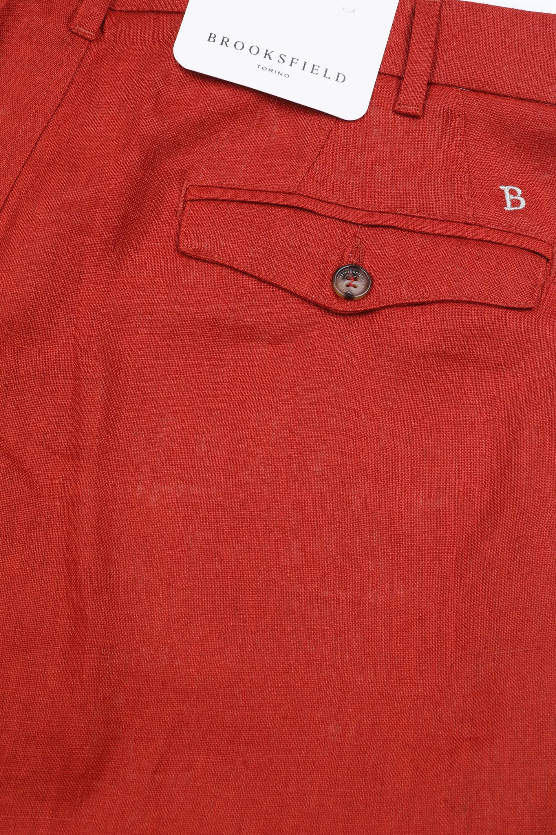 PANTALONE, TAILORED PLEATED,  LINO UNITO - Terracotta