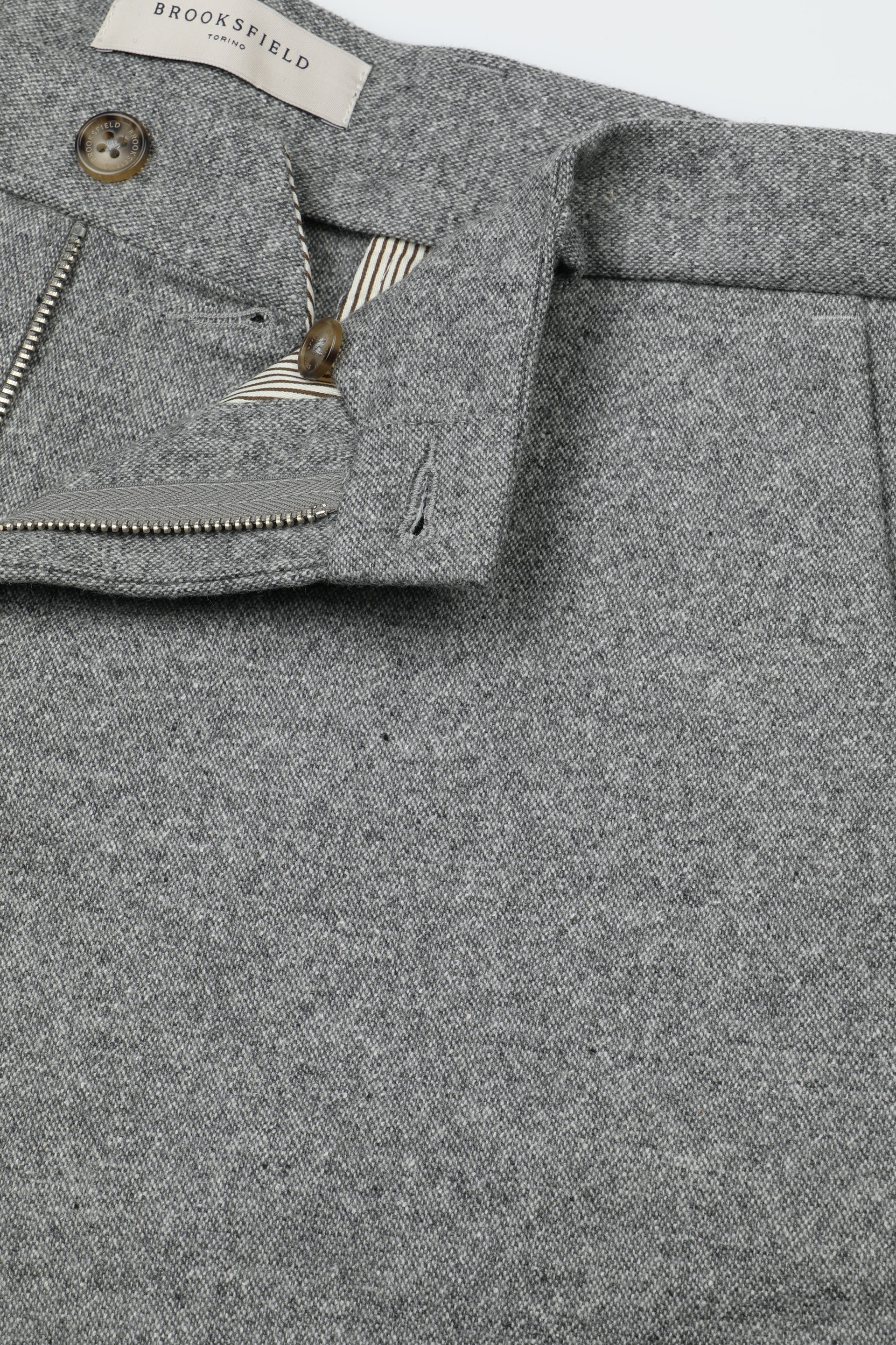 UOMO-PANTALONE CHINO SLIM TESSUTO MISTO LANA /SETA STRETCH MICRO FANTASIA - Grigio