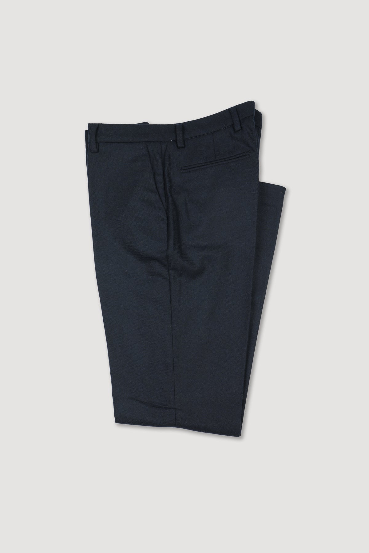 Pantalone chino James in flanella stretch di misto lana, slim fit - Blu scuro