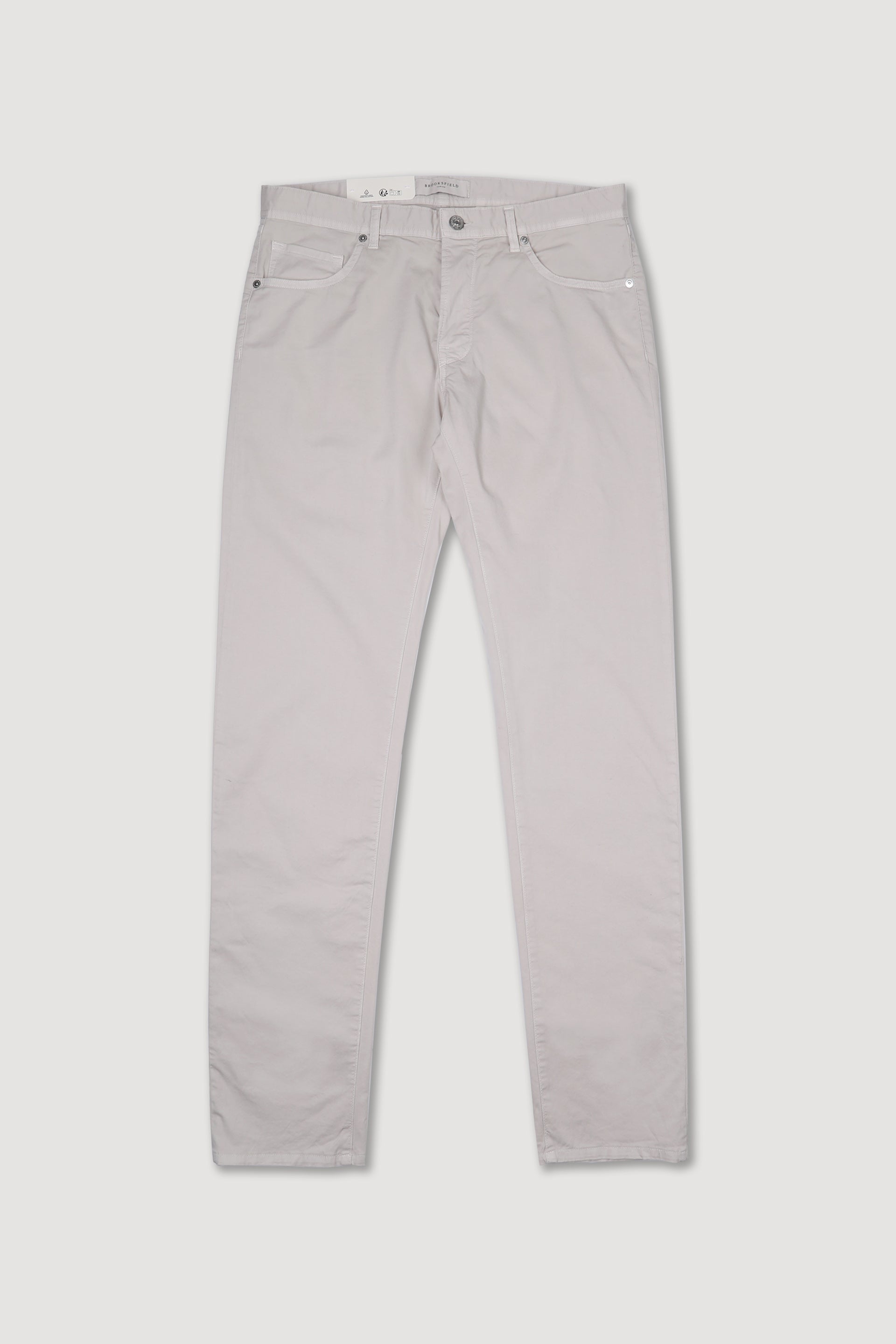 PANTALONE, 5 TASCHE, TWILL COTONE STRETCH UNITO, TINTO CAPO - Mastice