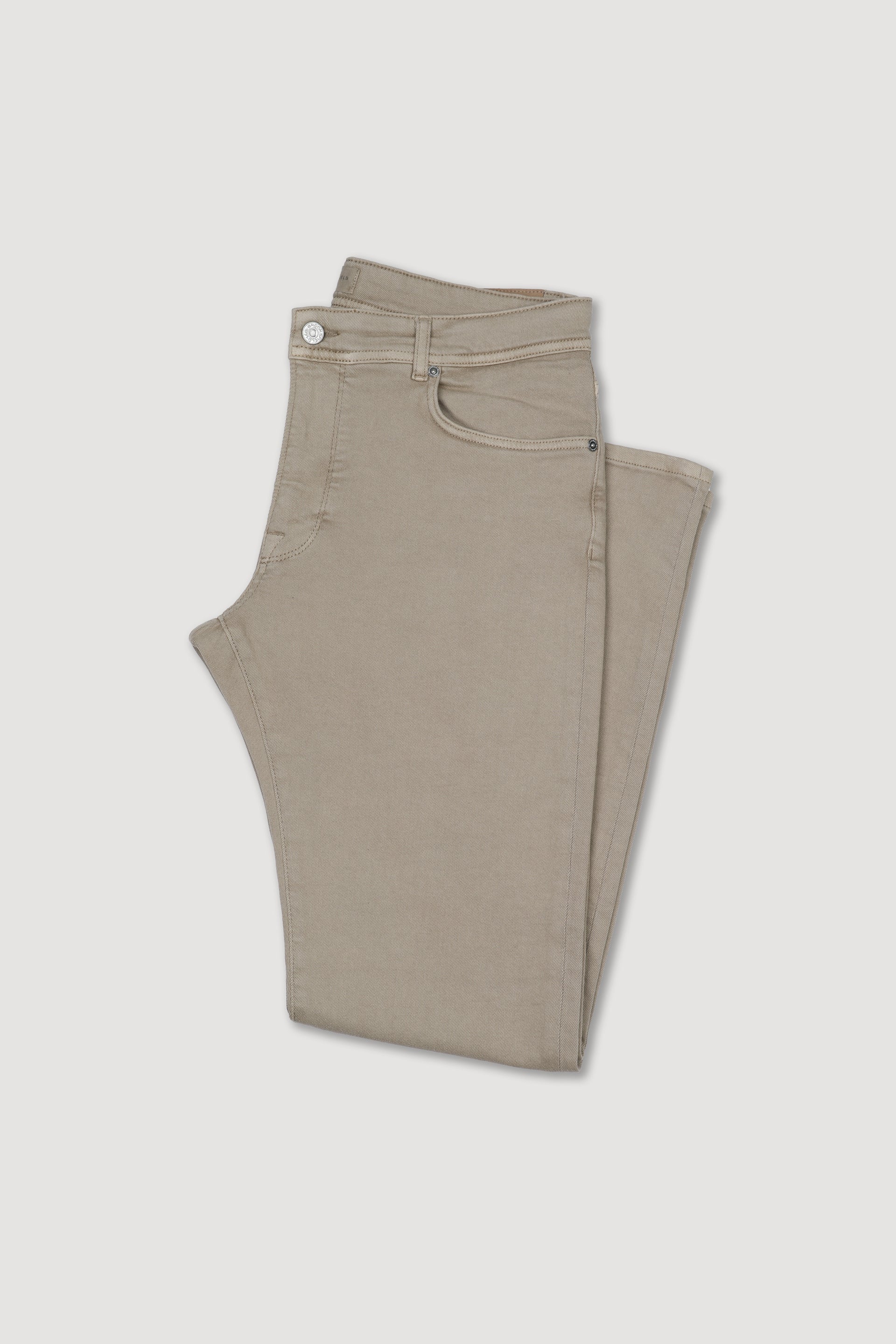 UOMO-PANTALONE 5 TASCHE "ORIGINAL" SLIM TESSUTO BULL COTONE STRETCH, TINTO CAPO - Wafer