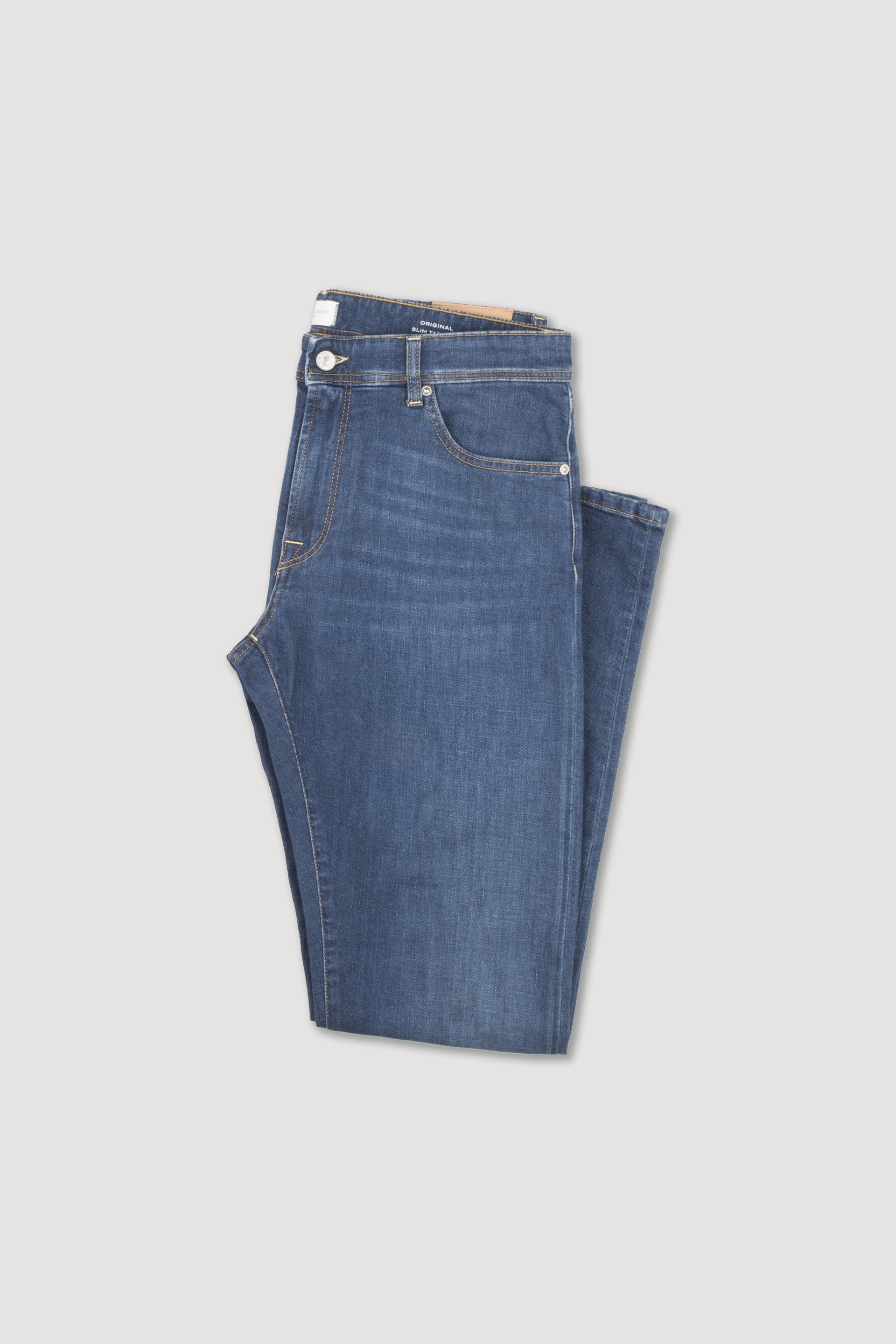 Pantalone 5 tasche Original in denim di cotone stretch, lavaggio vintage medio. - Blue