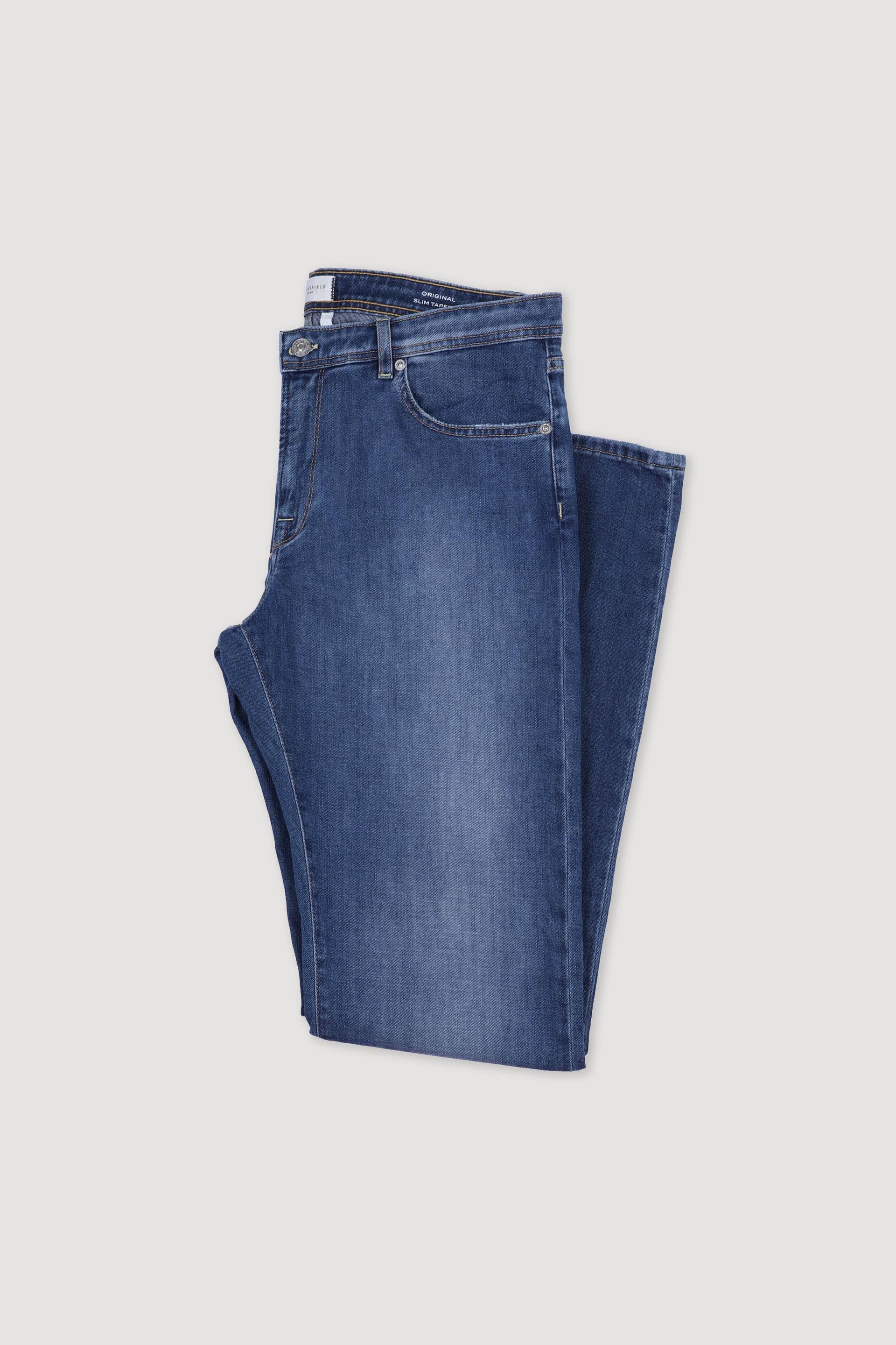 PANTALONE, ORIGINAL, DENIM COTONE STRETCH UNITO, STONE WASHED - Vintage blue