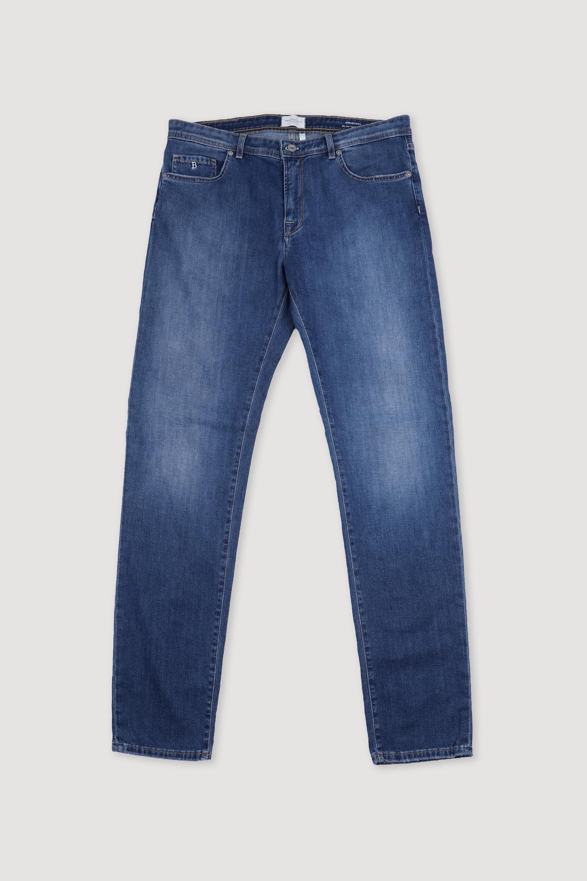 PANTALONE, ORIGINAL, DENIM COTONE STRETCH UNITO, STONE WASHED - Vintage blue