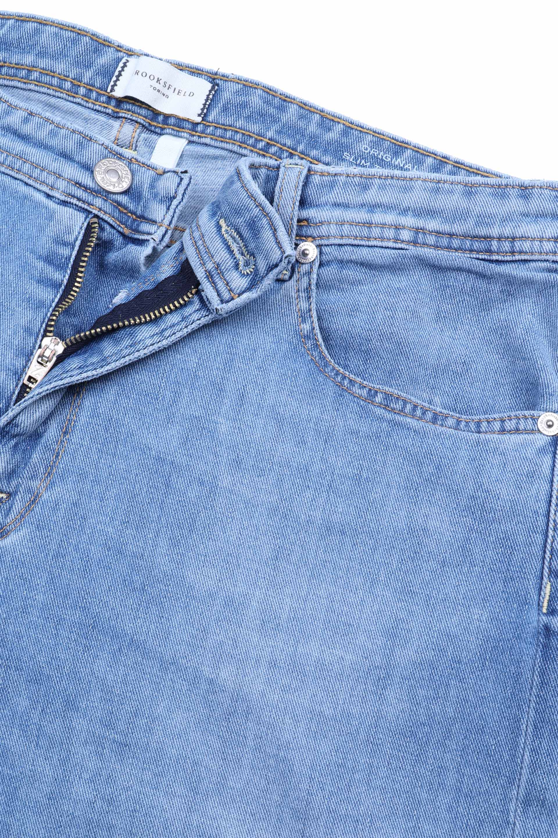 PANTALONE, ORIGINAL, DENIM COTONE STRETCH UNITO, LAVATO SPECIALE - Vintage light blue