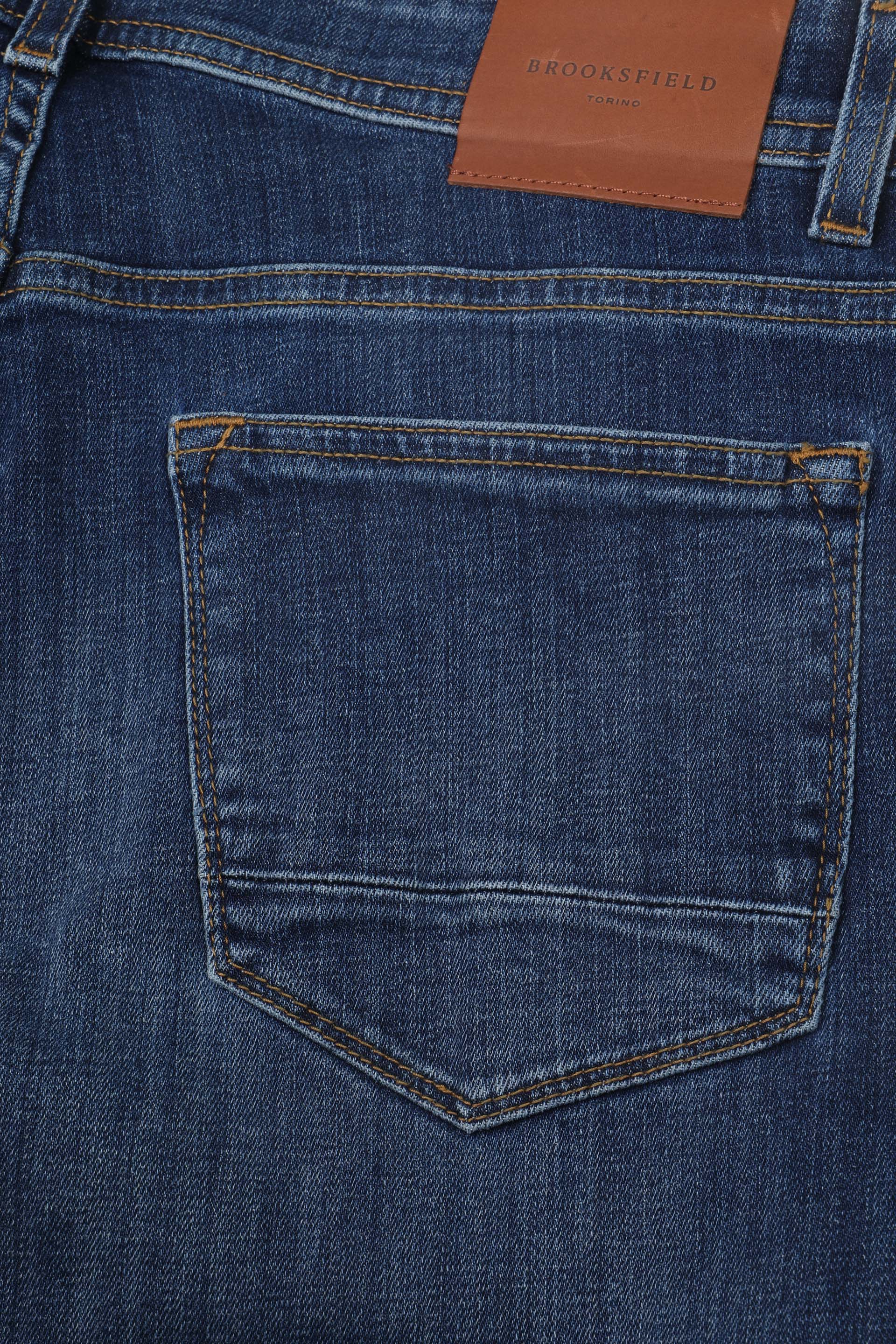 Pantalone 5 tasche Original in denim di cotone stretch, lavaggio stone. Blu - Blu scuro