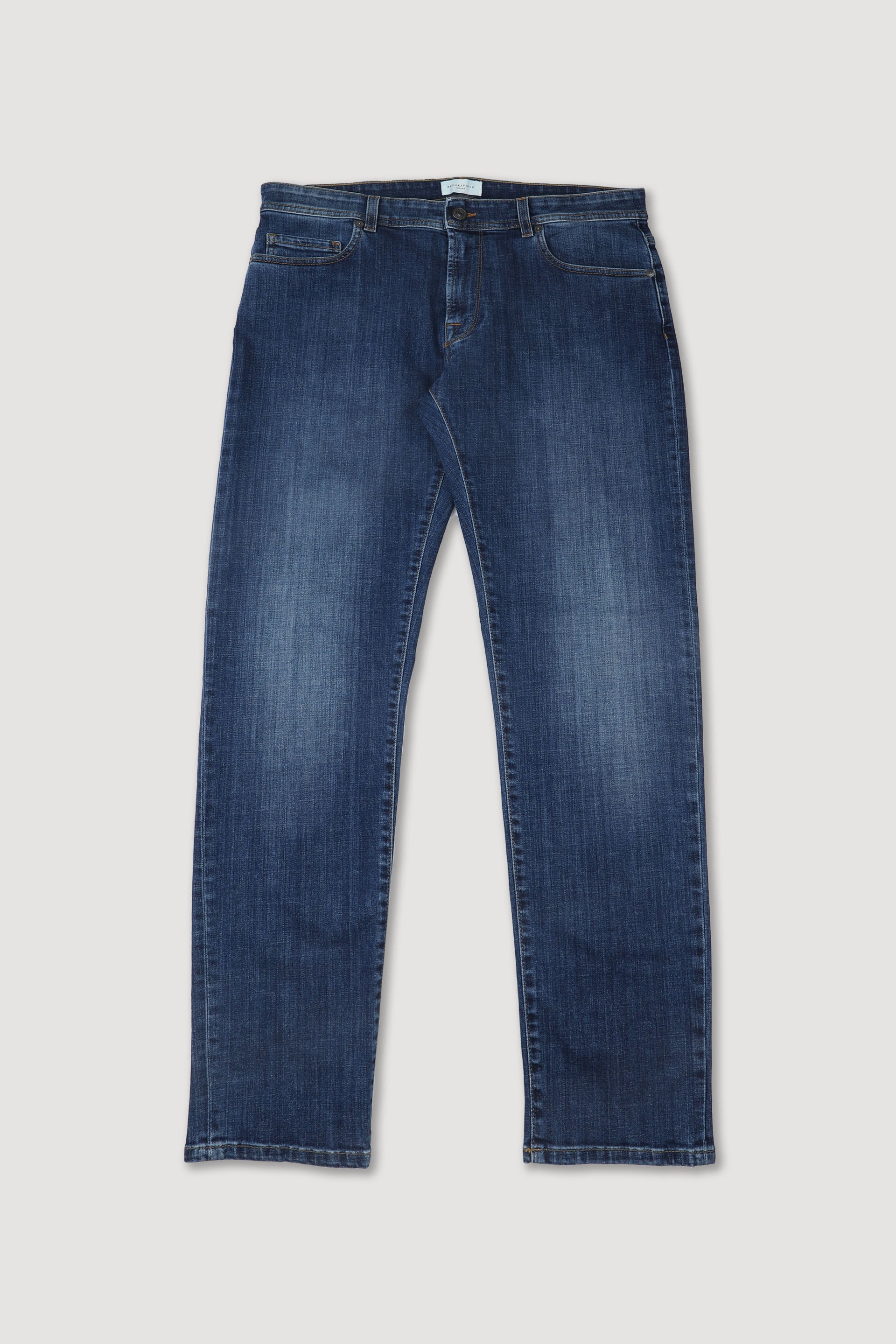 Pantalone 5 tasche Original in denim di cotone stretch, lavaggio stone. Blu - Blu scuro