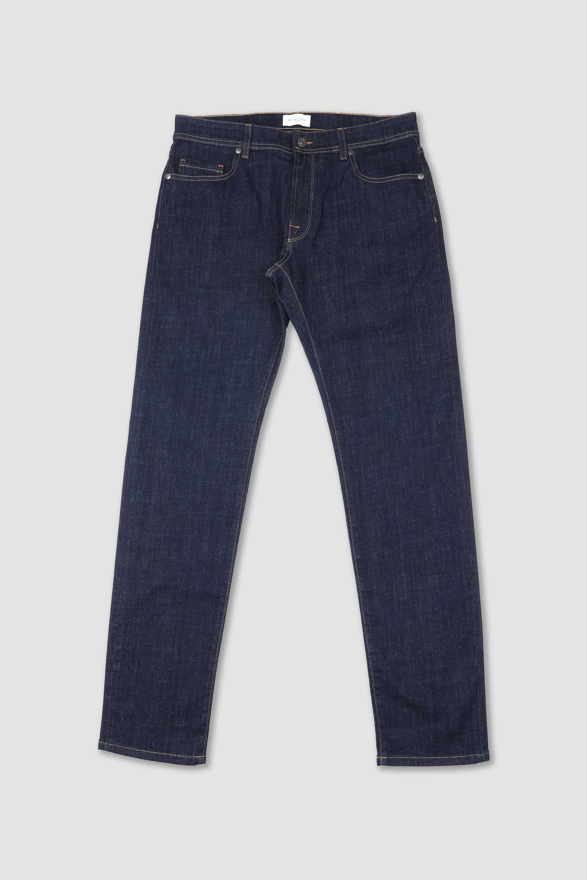Pantalone 5 tasche Original in denim di cotone stretch, lavaggio rinse. Blu - Dark blue