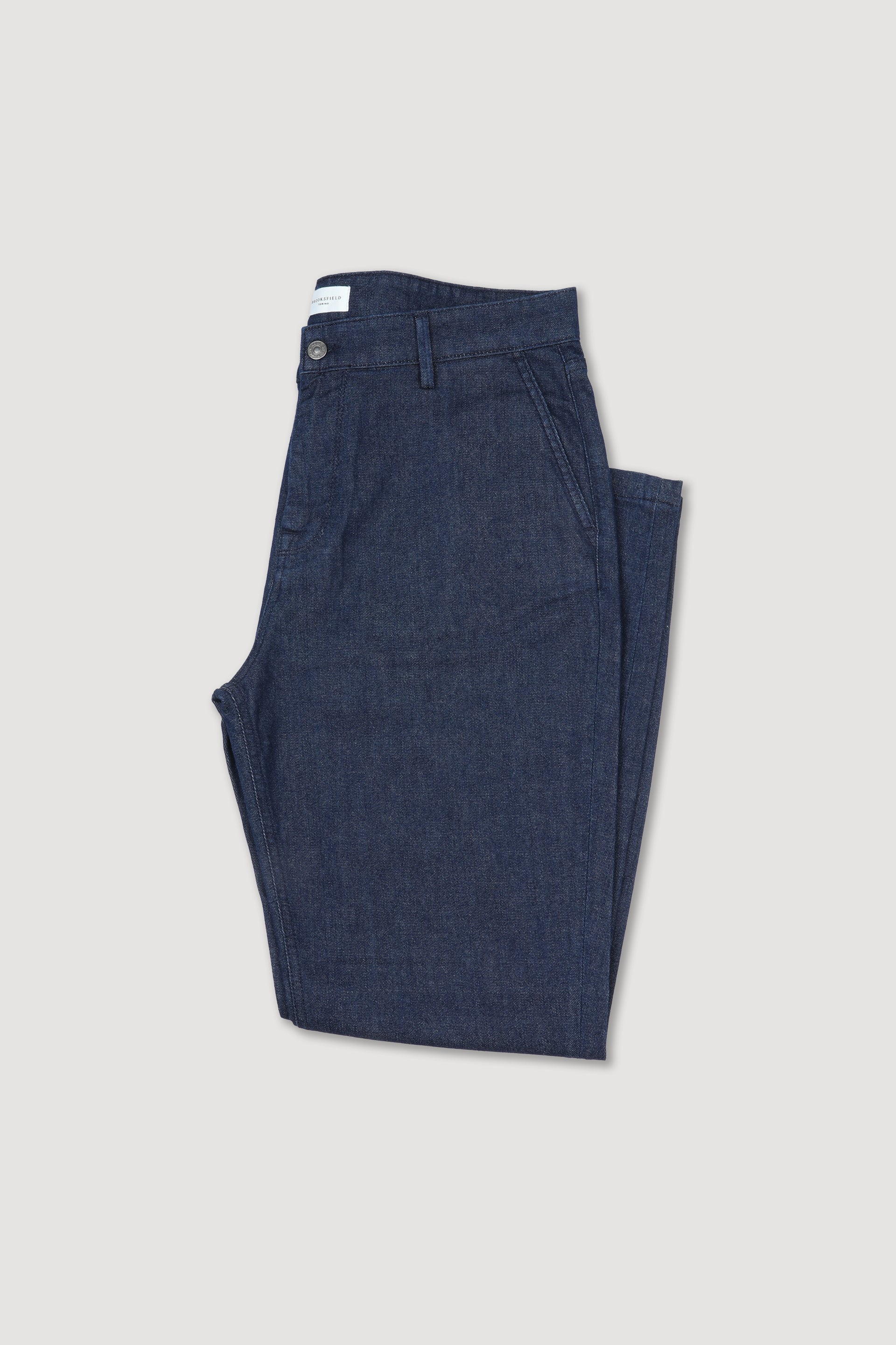 Pantalone in denim di  denim di cotone stretch con tasca america - Blu