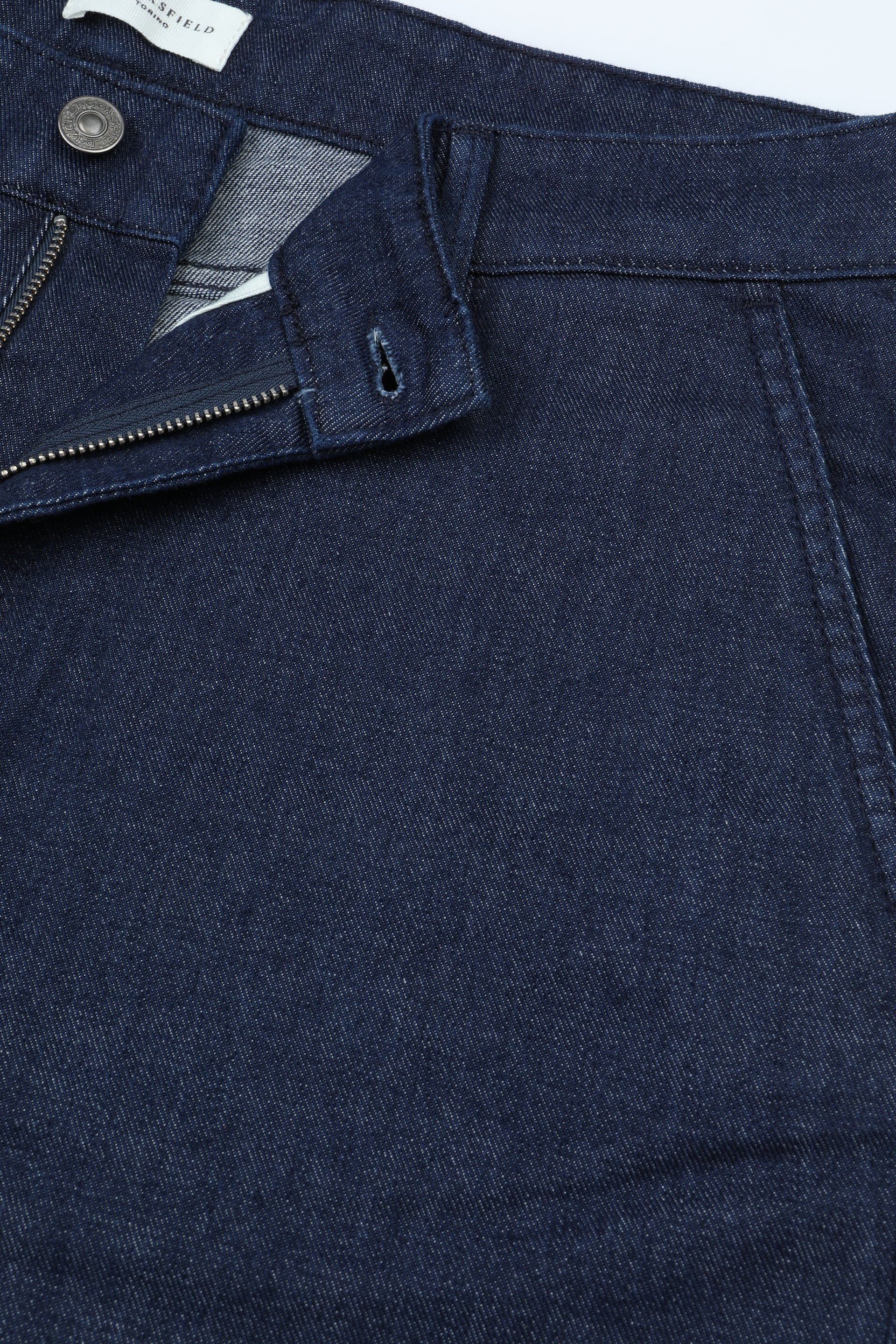 Pantalone in denim di  denim di cotone stretch con tasca america - Blu