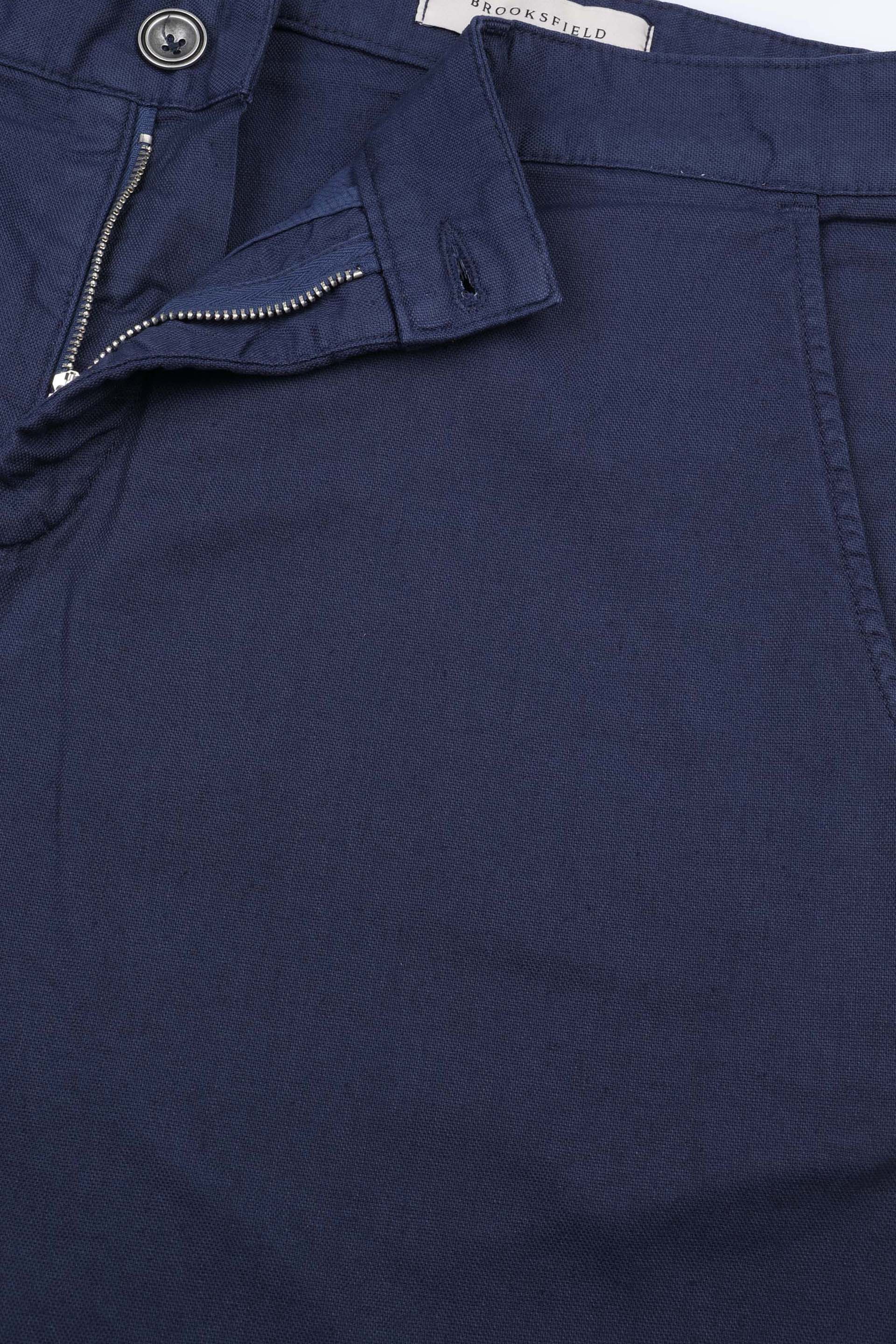 BERMUDA, CHINO PLAIN FRONT,  MISTO LINO STRETCH UNITO, TINTO CAPO - Denim