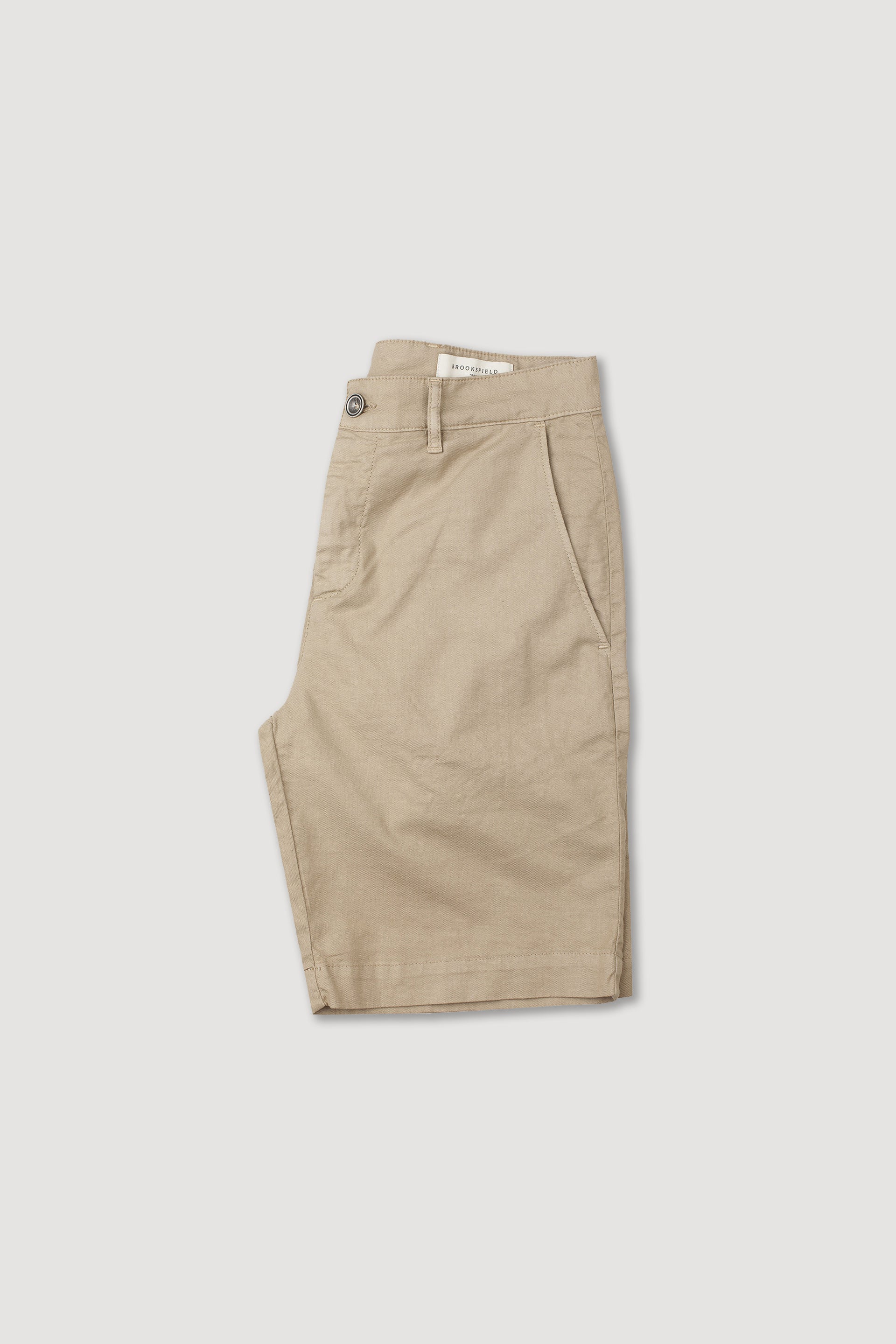 Bermuda chino in cotone misto lino. Beige - Jute