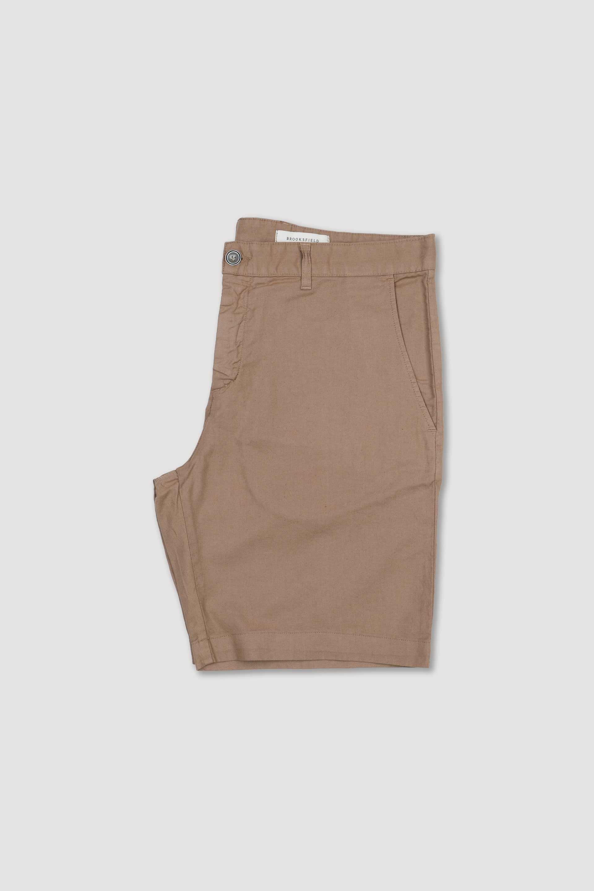 Bermuda chino in cotone misto lino. Beige - Arizona