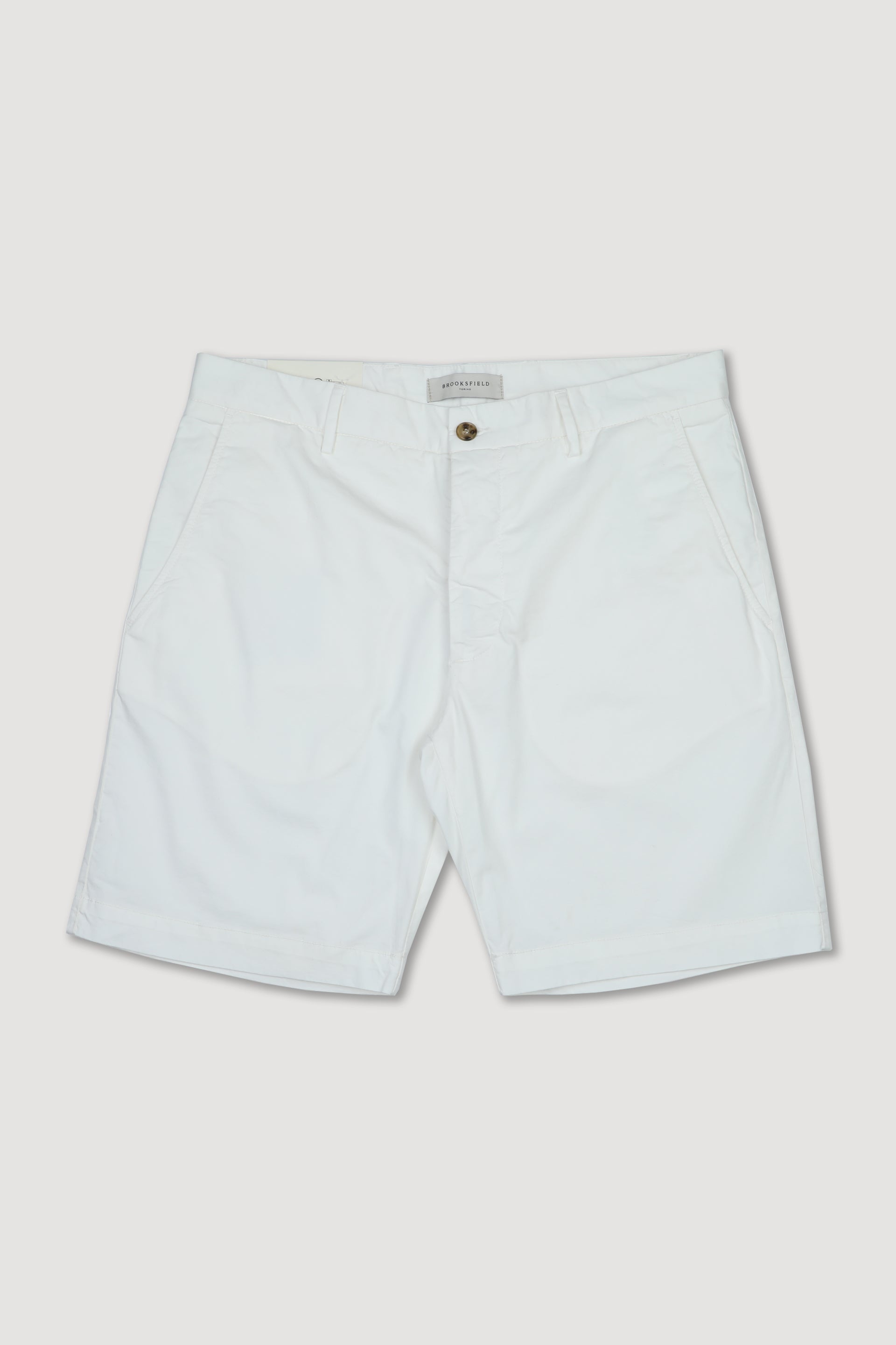 UOMO-BERMUDA CHINO TESSUTO GABARDINE STRETCH ORGANICO, TINTO CAPO DIRETTO+STONE WASHED - Off white