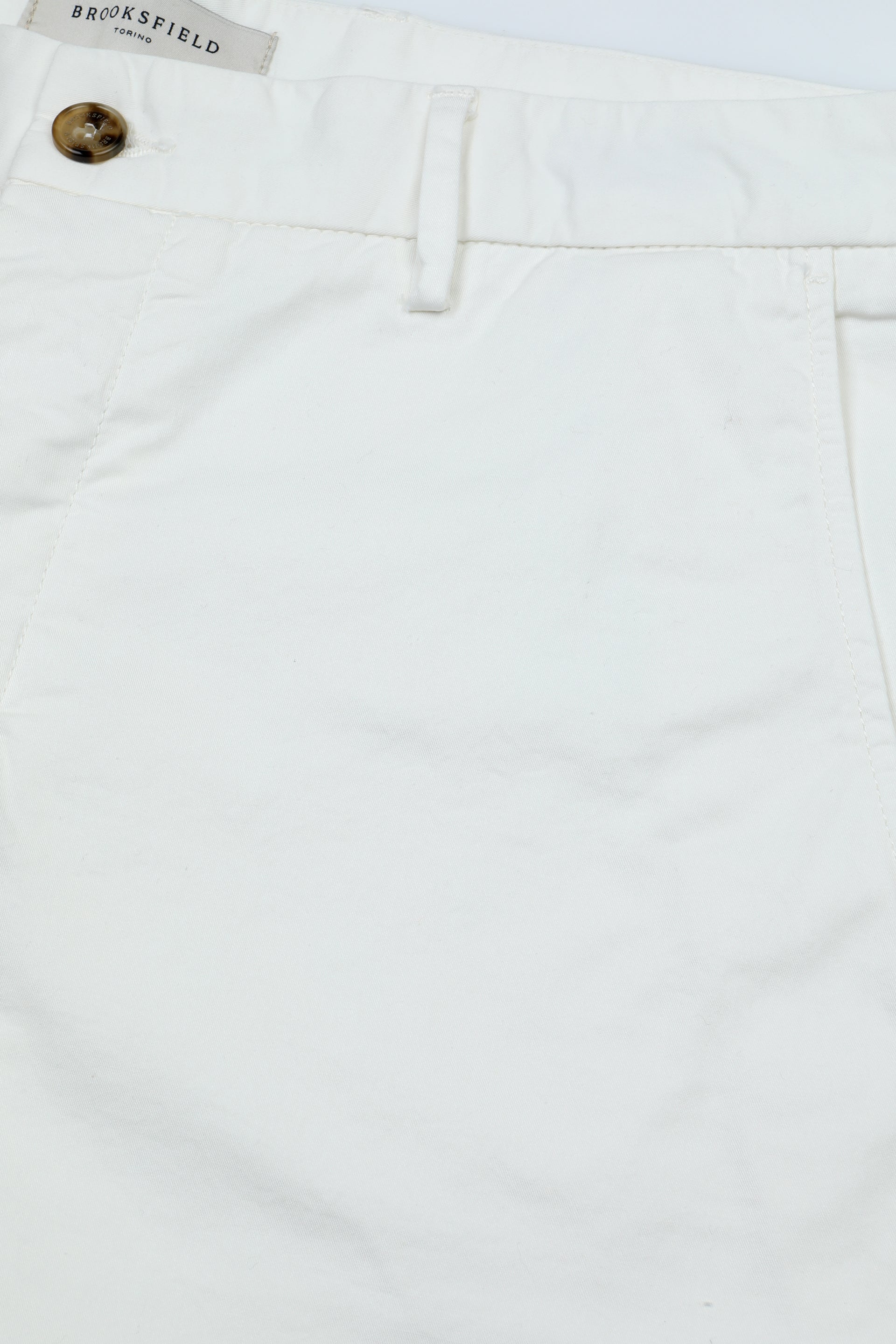 UOMO-BERMUDA CHINO TESSUTO GABARDINE STRETCH ORGANICO, TINTO CAPO DIRETTO+STONE WASHED - Off white