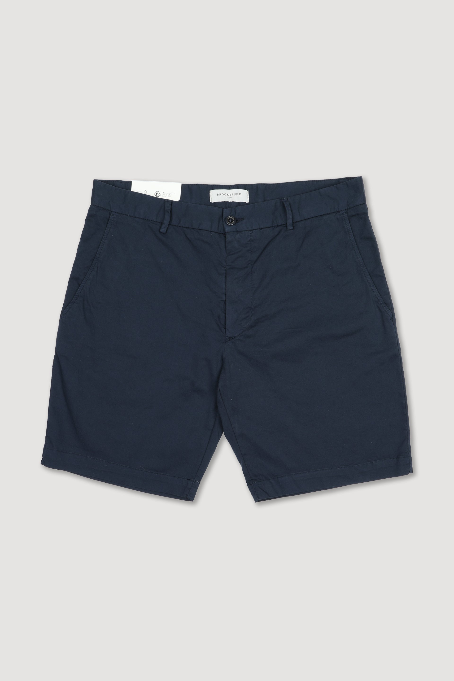 UOMO-BERMUDA CHINO TESSUTO GABARDINE STRETCH ORGANICO, TINTO CAPO DIRETTO+STONE WASHED - Navy