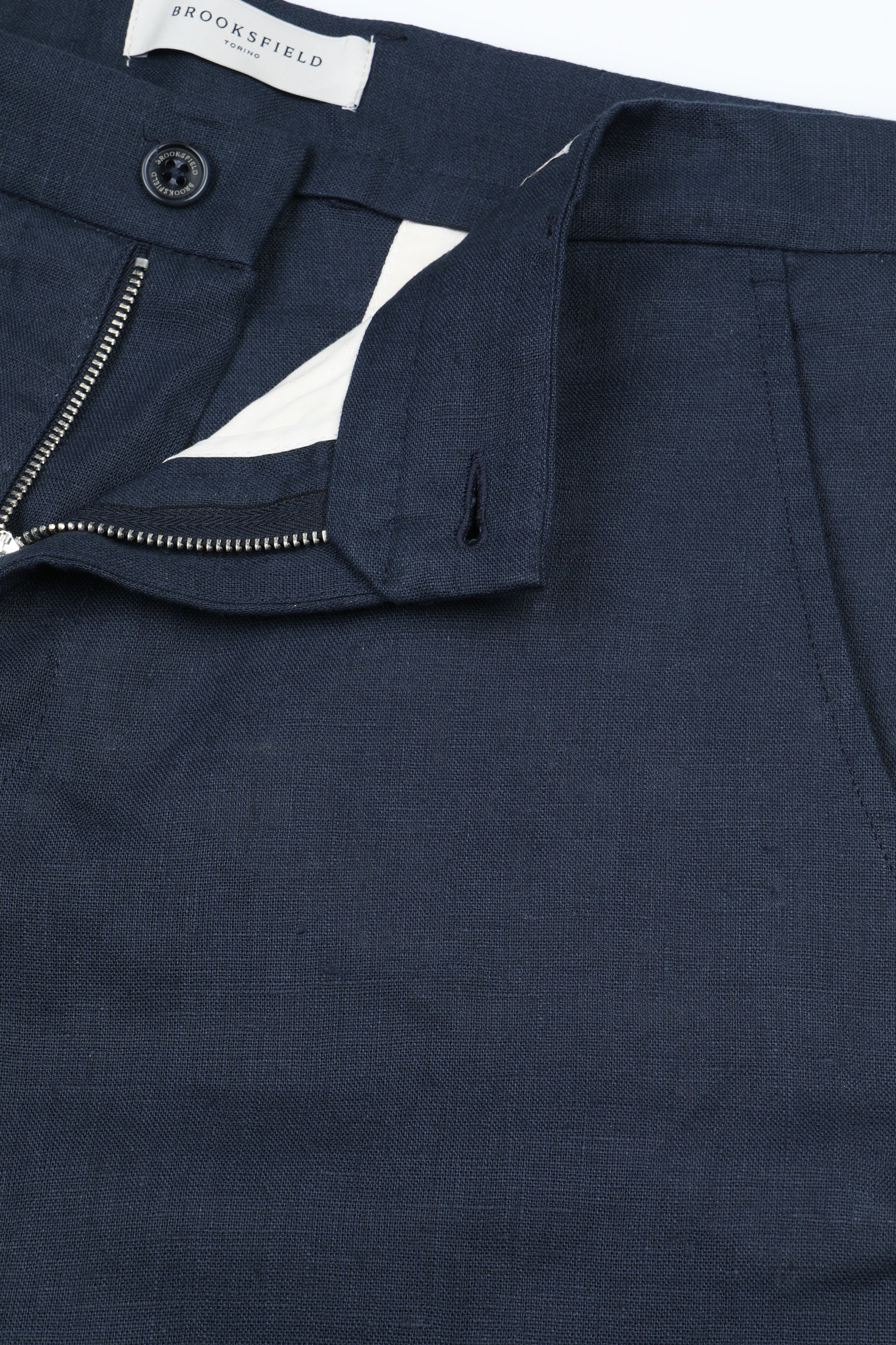 Bermuda chino Ivy in puro lino. Blu - Blu notte