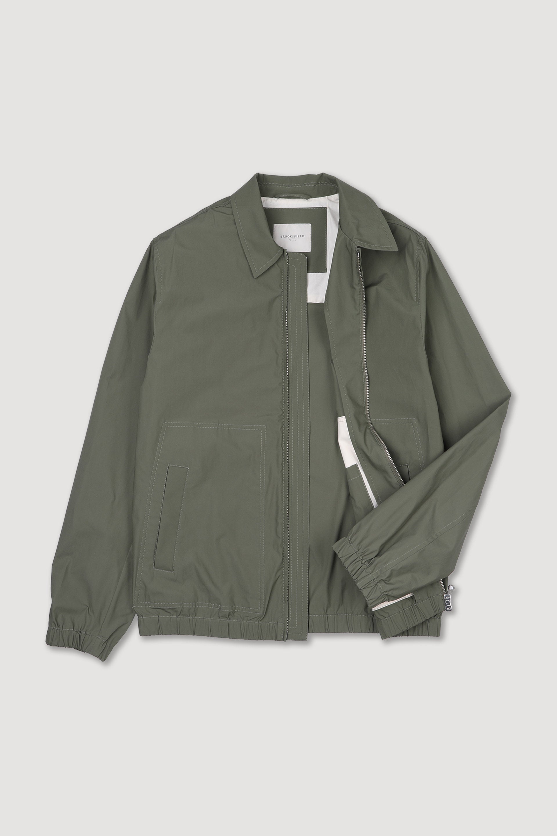 WORK JACKET, COTONE/LINO STRETCH TINTO CAPO - Frantoio