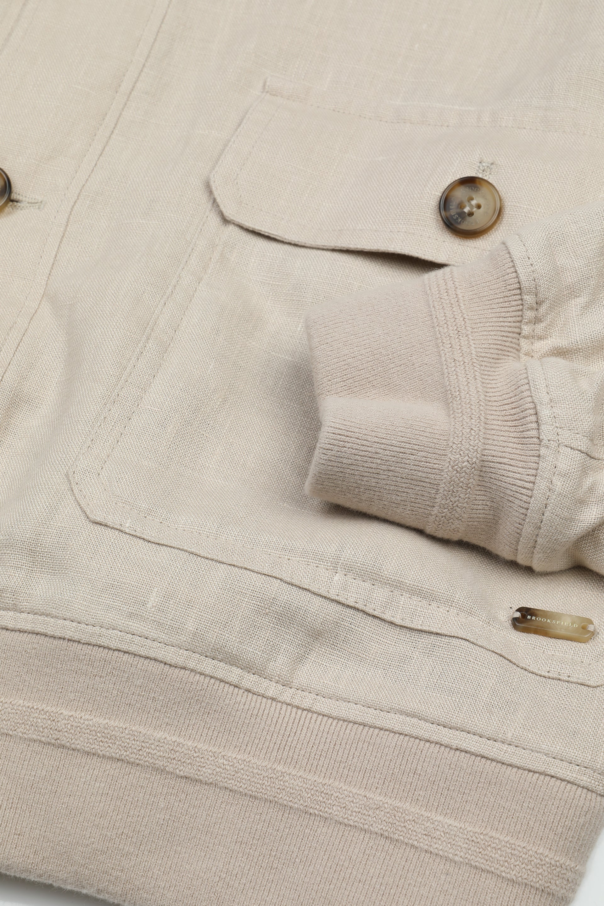 Giubbotto bomber in lino sfoderato. Beige - Frumento