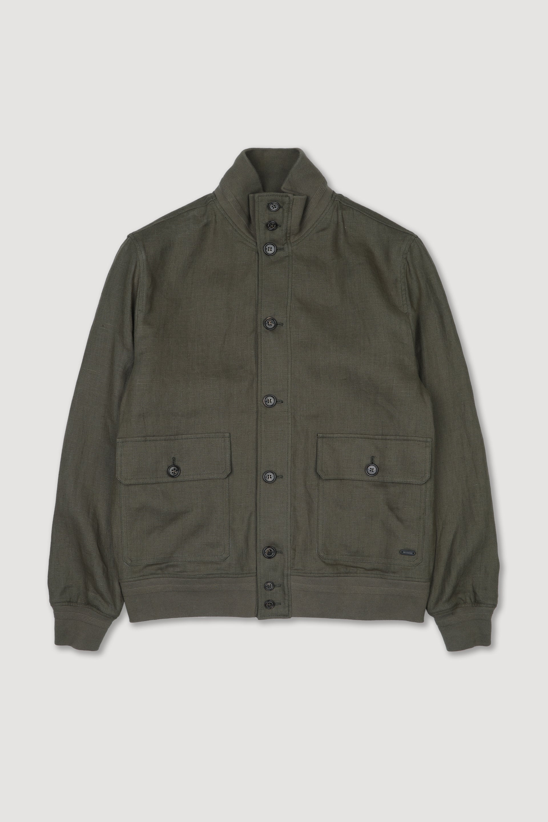 Giubbotto bomber in lino sfoderato. Verde - Cappero