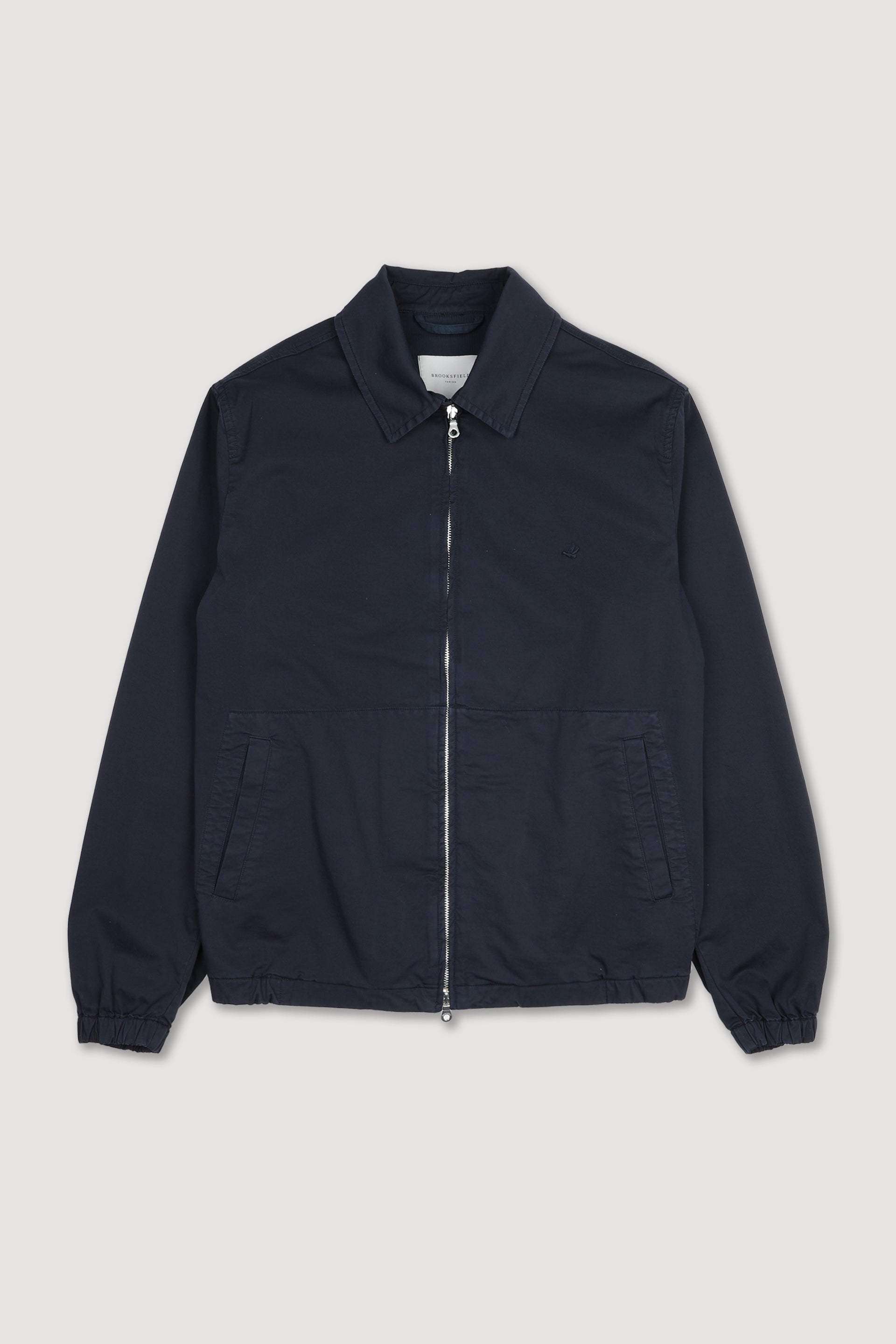 UOMO- GIUBBOTTO CON ZIP, TESSUTO GABARDINE STRETCH COT.ORGANICO, TINTO CAPO DIRETTO+STONE WASHED, SFODERATO - Navy