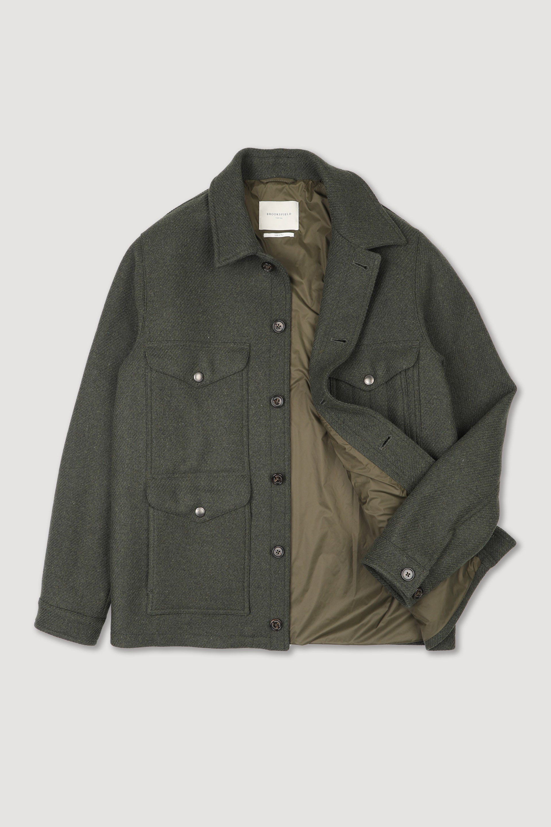 UOMO - FIELD JACKET CON BOTTONI IN TESSUTO MISTO LANA FODERATO - Caccia
