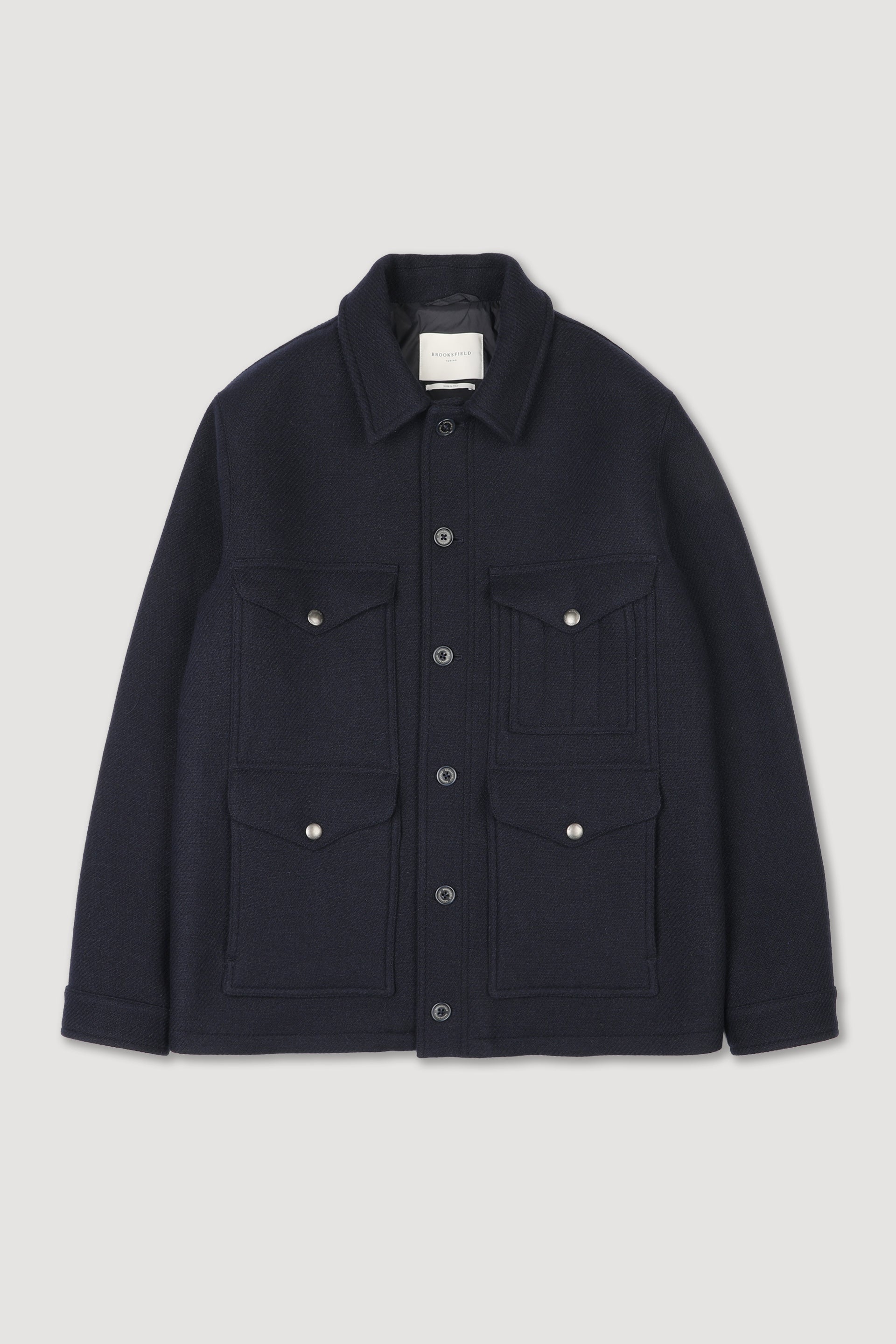 UOMO - FIELD JACKET CON BOTTONI IN TESSUTO MISTO LANA FODERATO - Navy