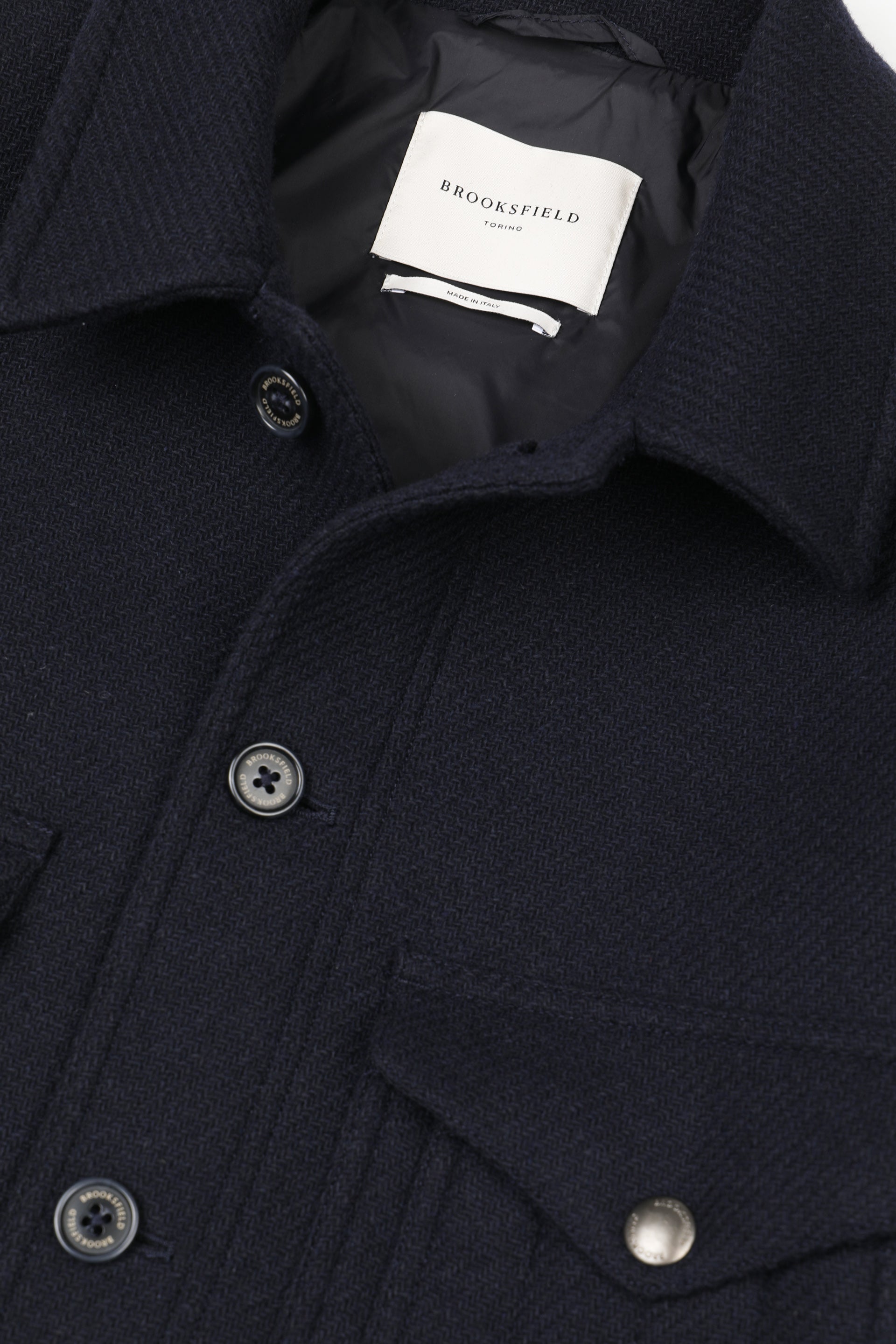 UOMO - FIELD JACKET CON BOTTONI IN TESSUTO MISTO LANA FODERATO - Navy