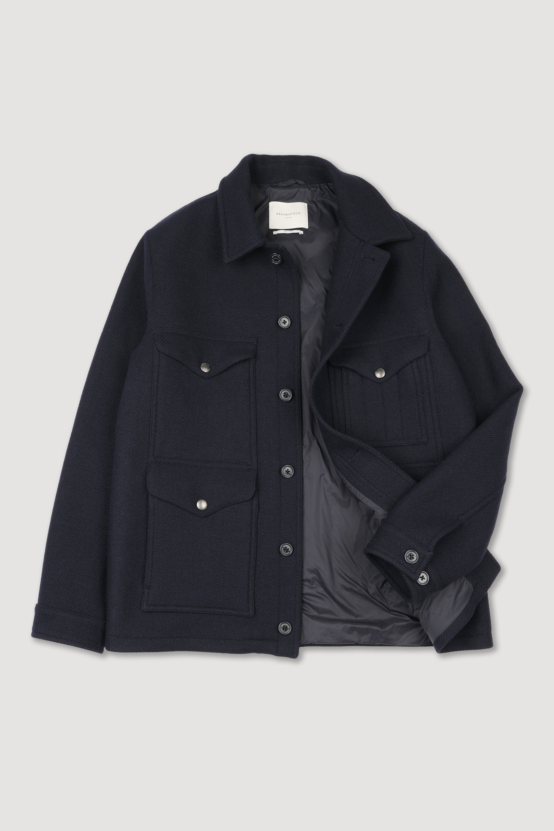UOMO - FIELD JACKET CON BOTTONI IN TESSUTO MISTO LANA FODERATO - Navy