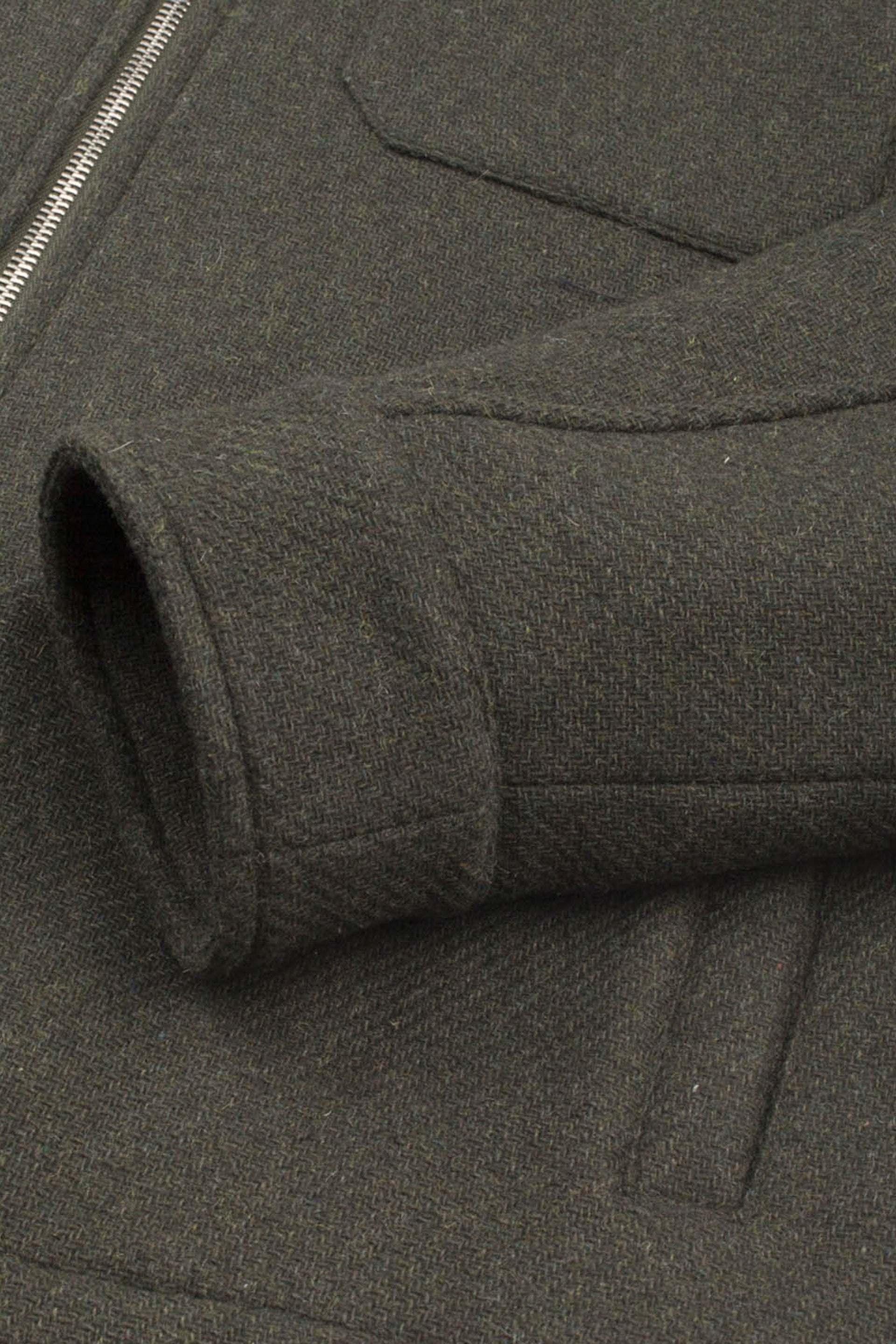 UOMO-OVERSHIRT JACKET CON ZIP IN TESSUTO MISTO LANA, SOTTO COLLO IN VELLUTO, FODERA TRAPUNTATA A ROMBO - Caccia