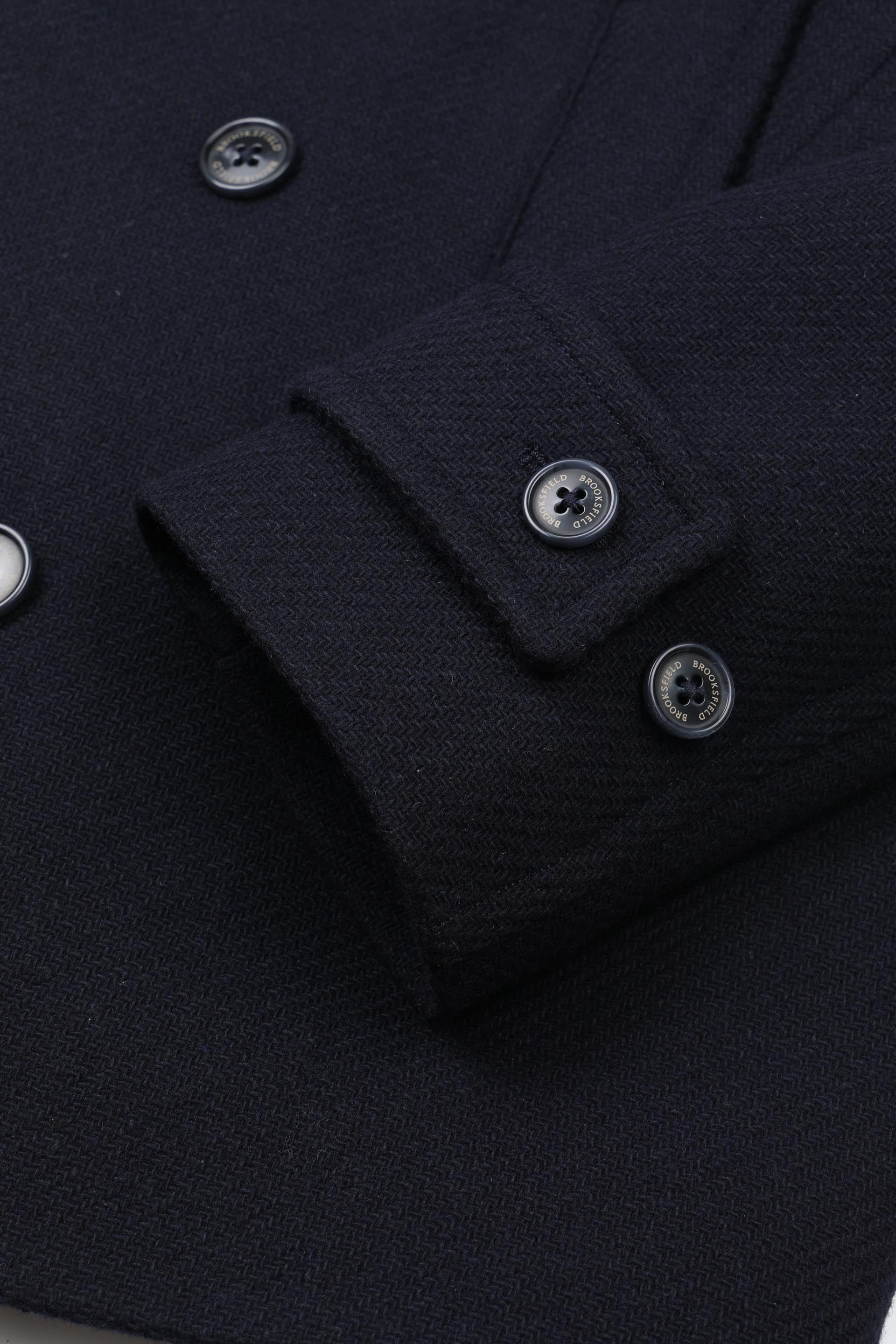 UOMO-PEACOAT DOPPIOPETTO IN TESSUTO MISTO LANA, IMBOTTITO CON FODERA TRAPUNTATA A QUADRI - Navy