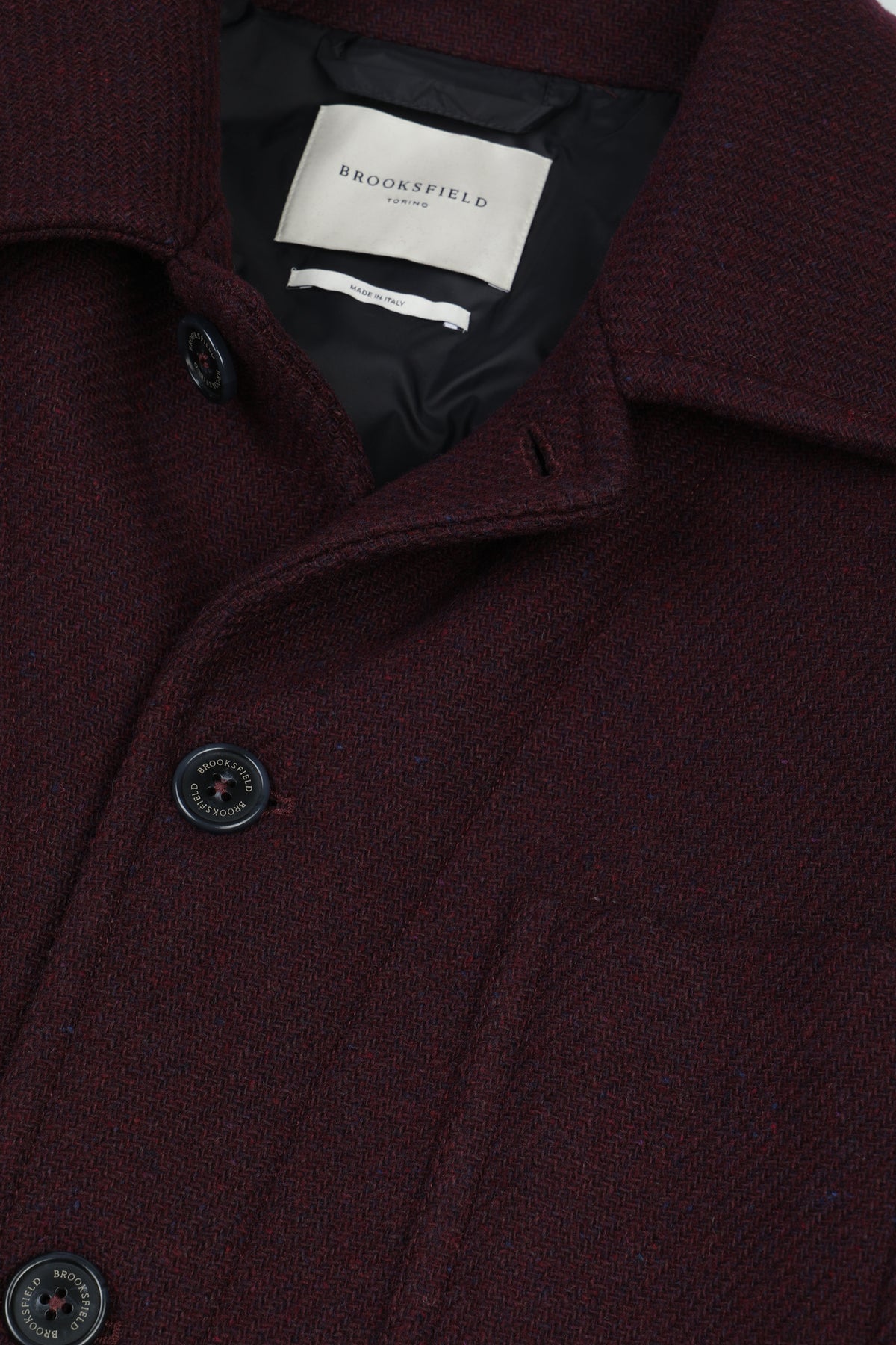 Work jacket in misto lana, imbottita. Bordeaux - Bacco