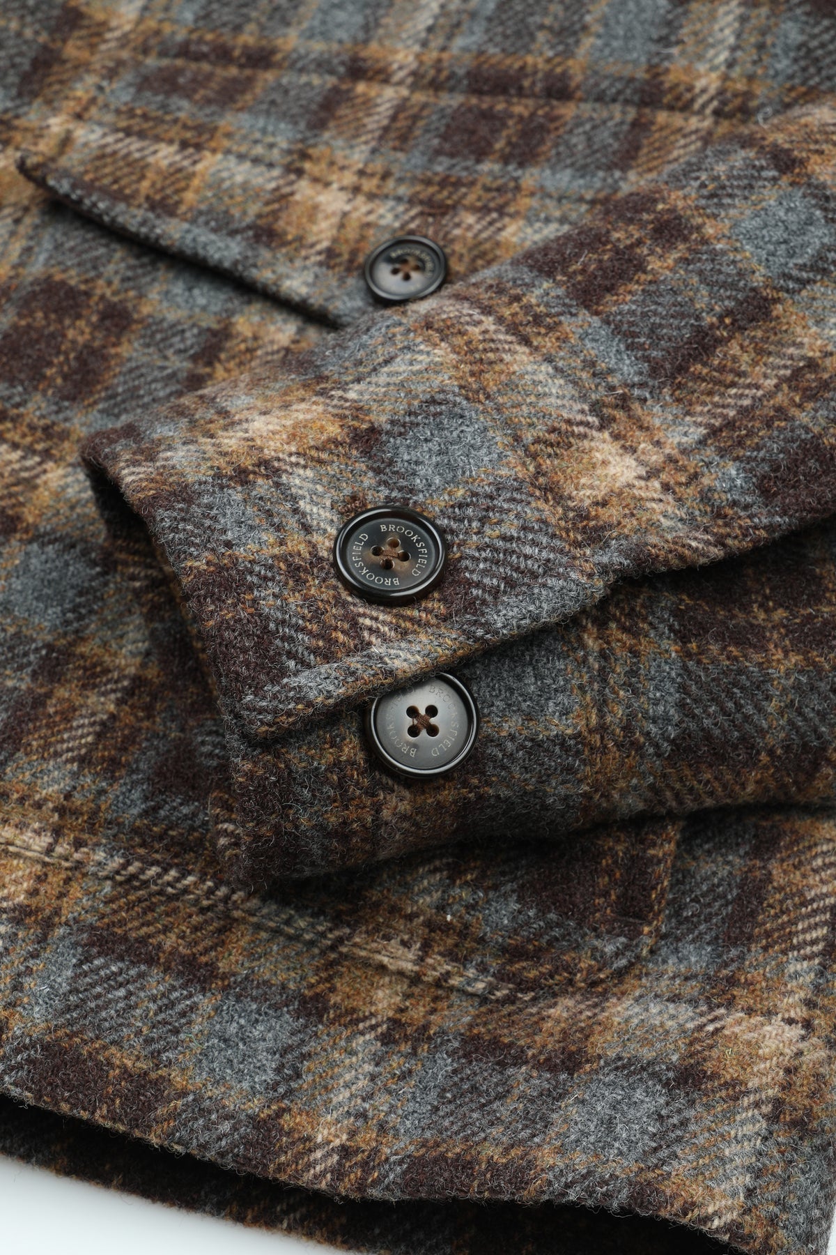 Field jacket in flanella di pura lana vergine fantasia check, imbottita. - Marrone/Grigio melange/Nocciola