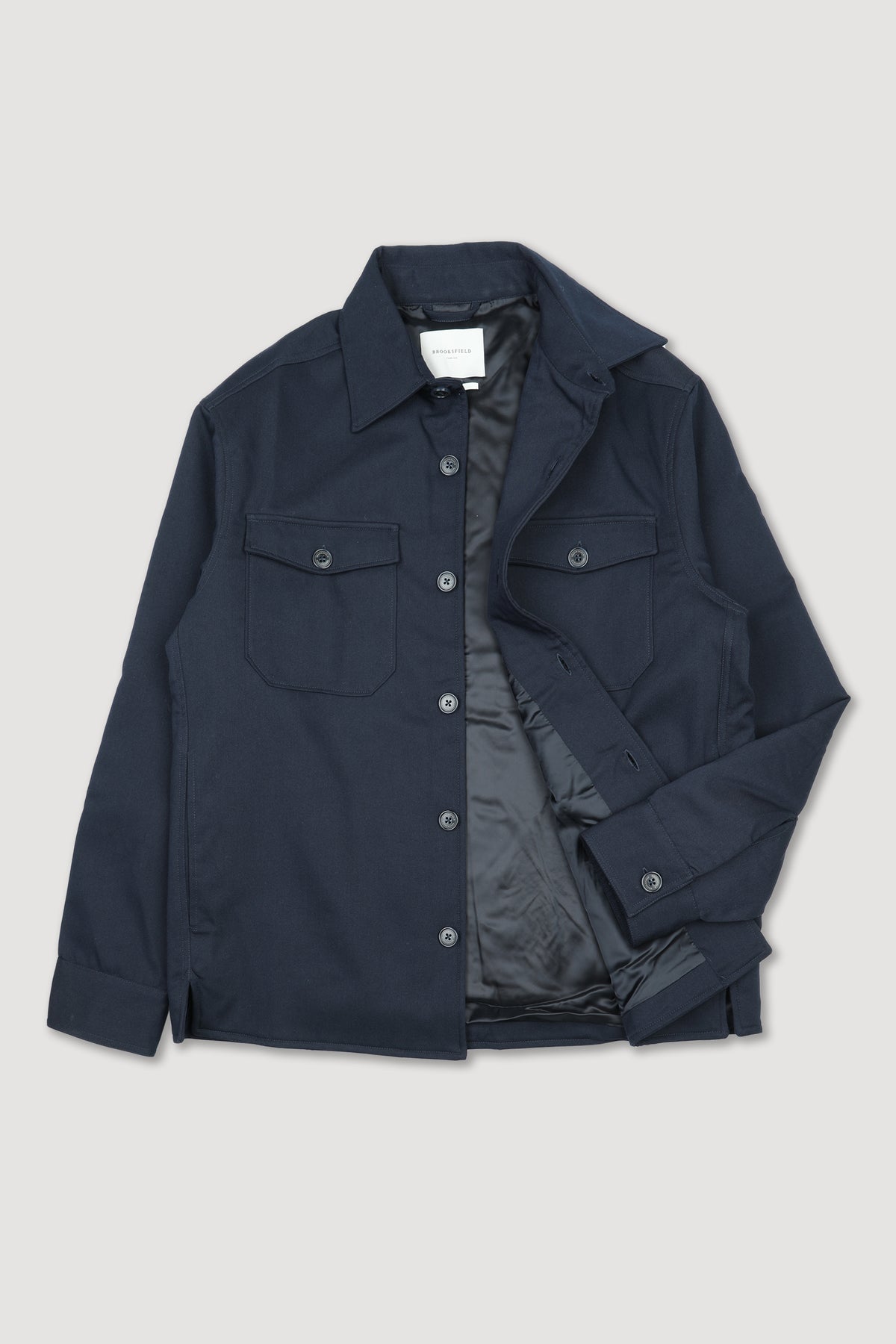 Overshirt in twill tecnico elasitcizzato, imbottita. Blu - Navy
