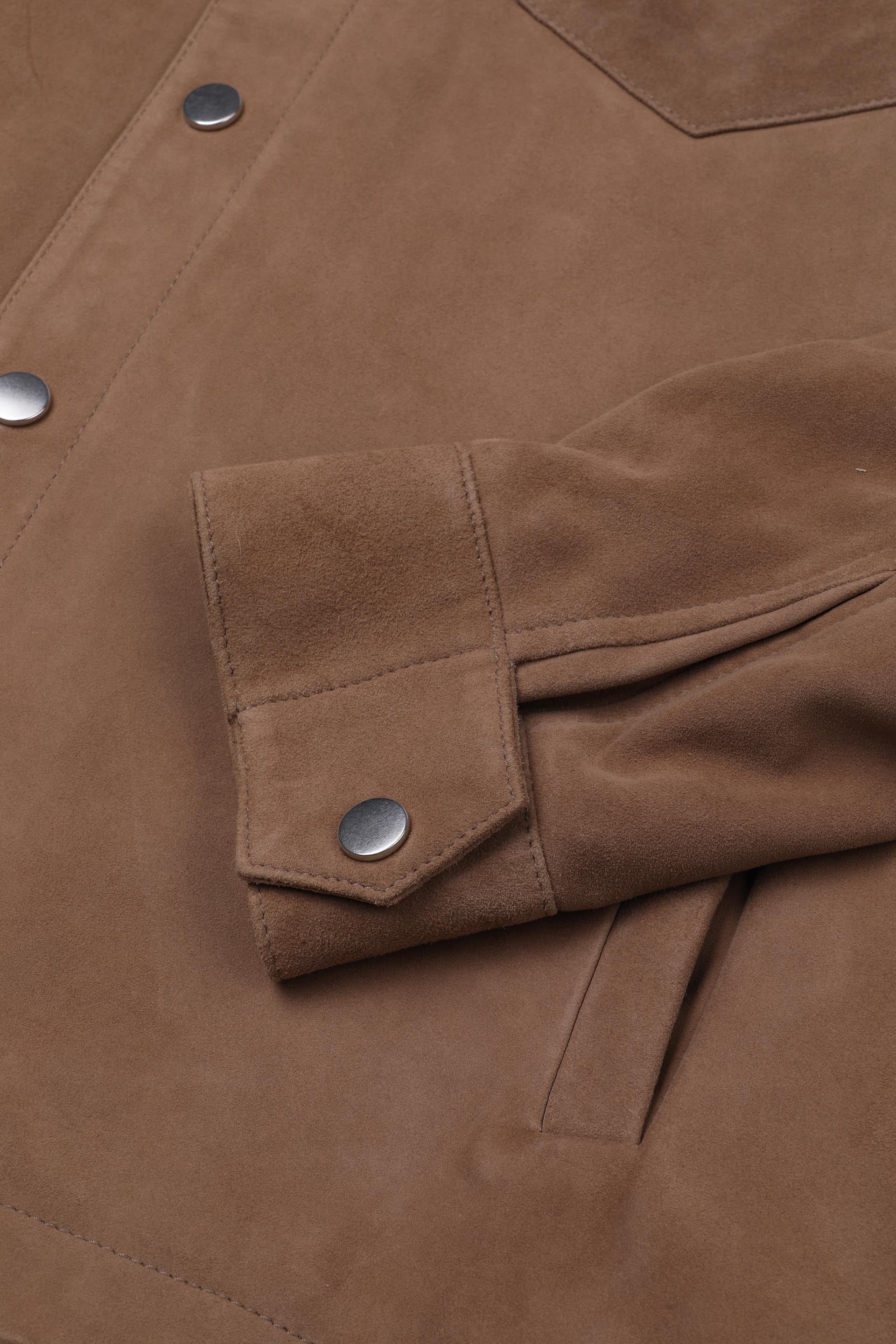 OVERSHIRT FODERATA, SUEDE - Grege