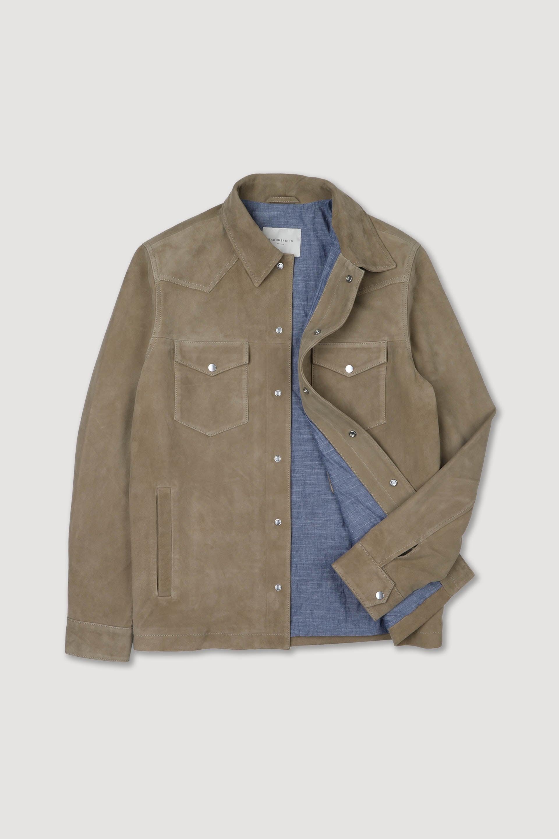 OVERSHIRT FODERATA, SUEDE - Cumino
