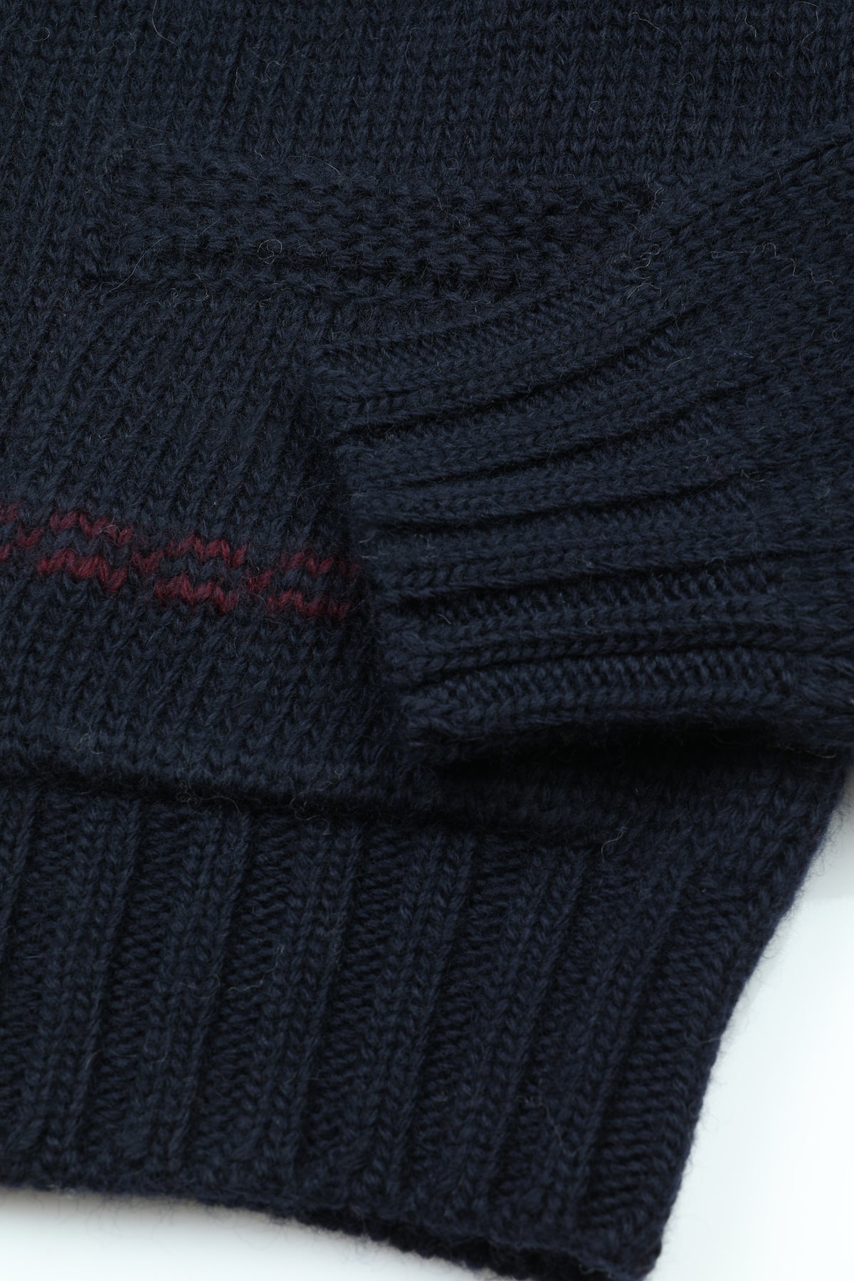 Giubbotto in maglia con collo a scialle con intarsio, realizzato in pura lana vergine - Blu scuro