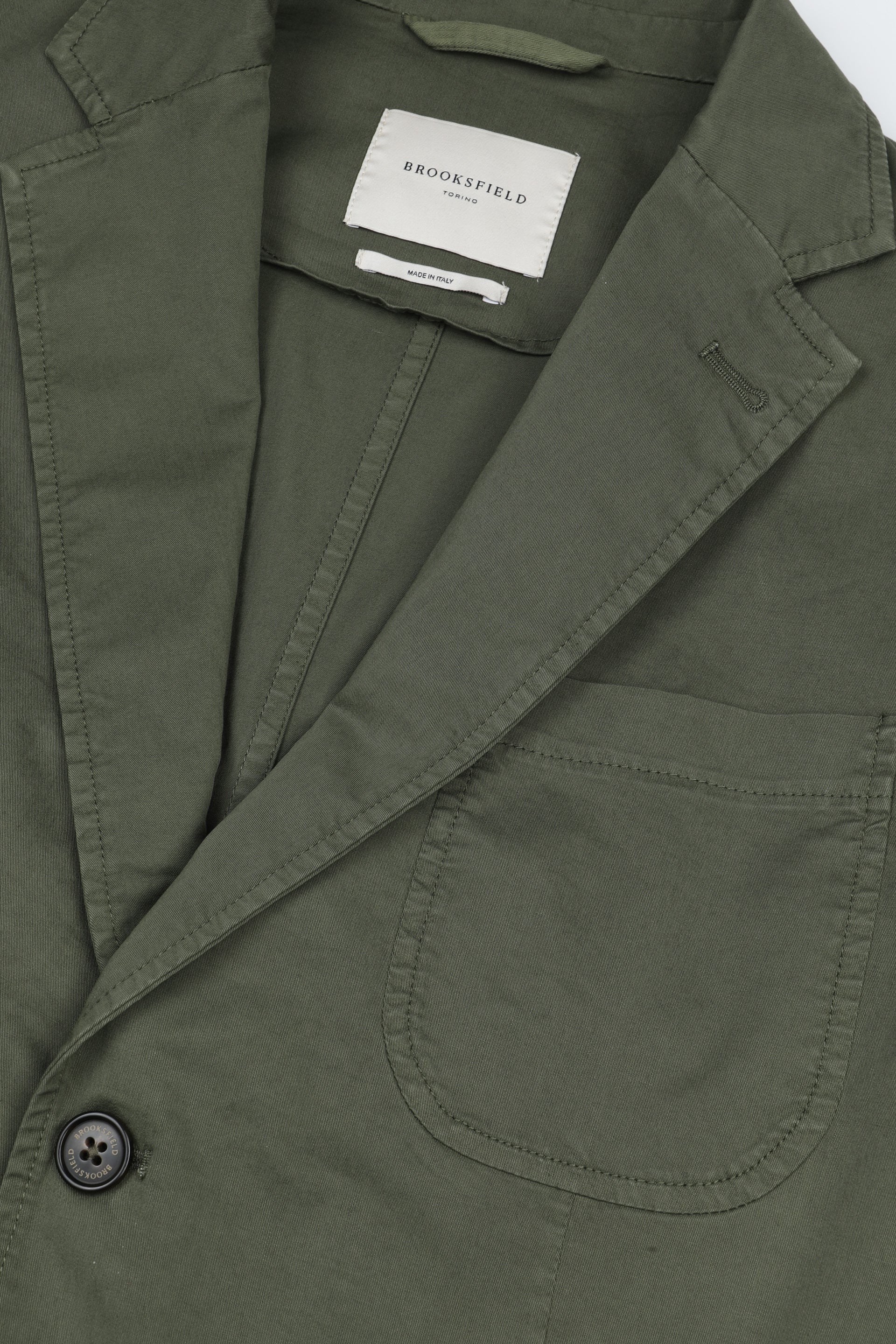 UOMO-BLAZER MONOPETTO 2 BOTTONI TASCHE A TOPPA , TESSUTO GABARDINE STRETCH COT.ORGANICO, TINTO CAPO DIRETTO+STONE WASHED, SFODERATO - Alligator