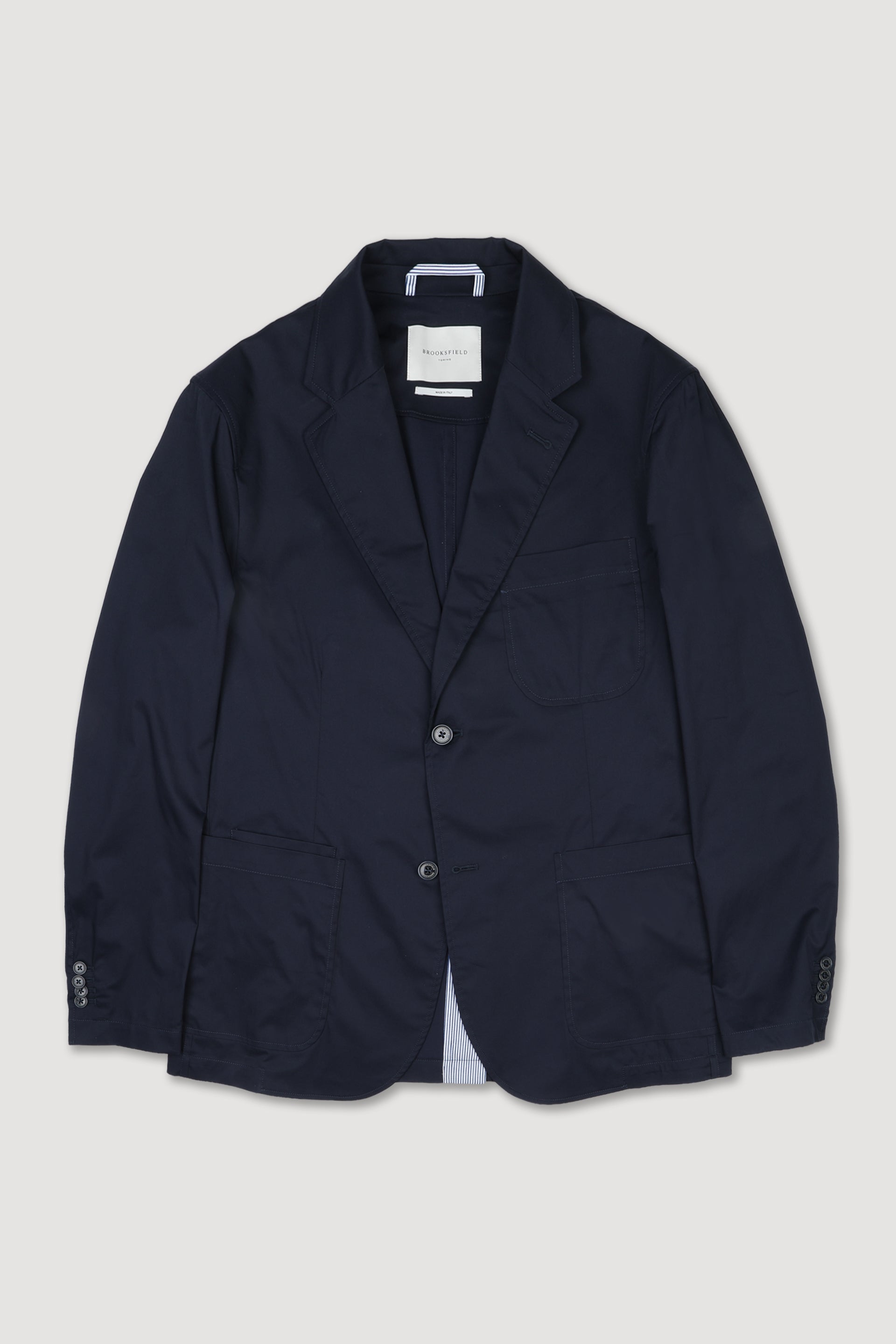 Blazer in popeline di misto cotone elasticizzato, sfoderato. Blu - Universo
