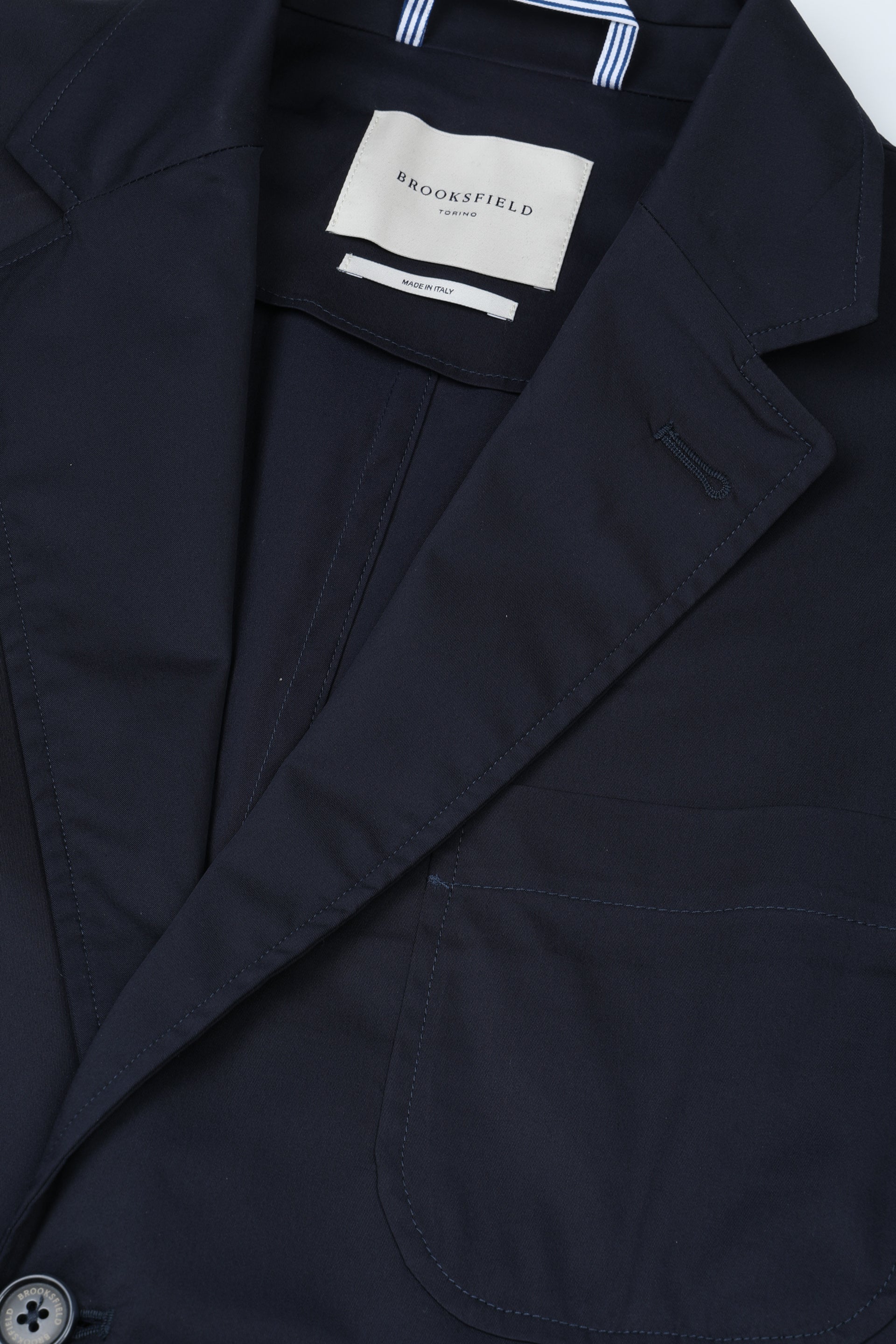 Blazer in popeline di misto cotone elasticizzato, sfoderato. Blu - Universo