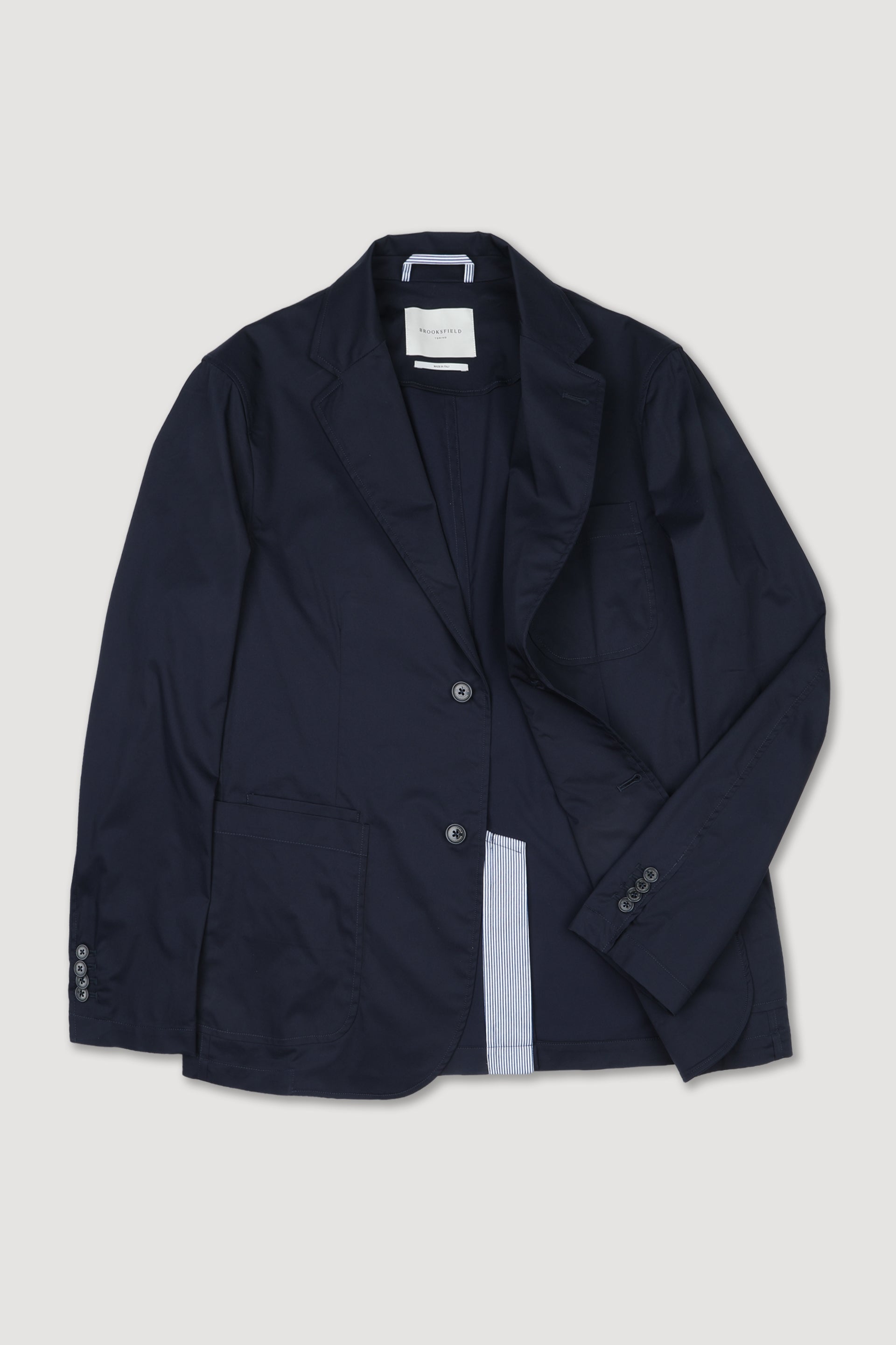 Blazer in popeline di misto cotone elasticizzato, sfoderato. Blu - Universo