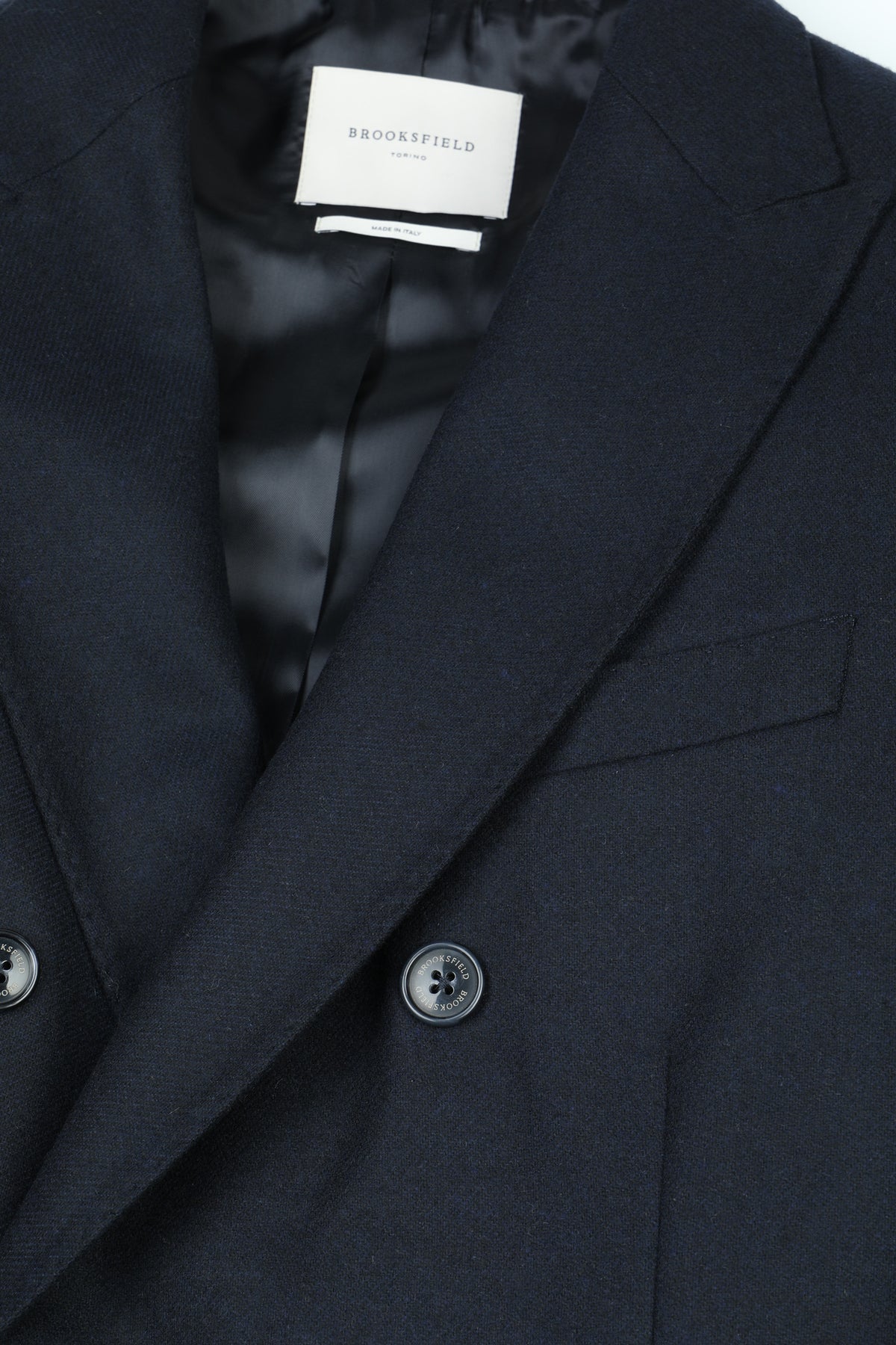Blazer doppiopetto in flanella di lana stretch, foderato - Blu scuro