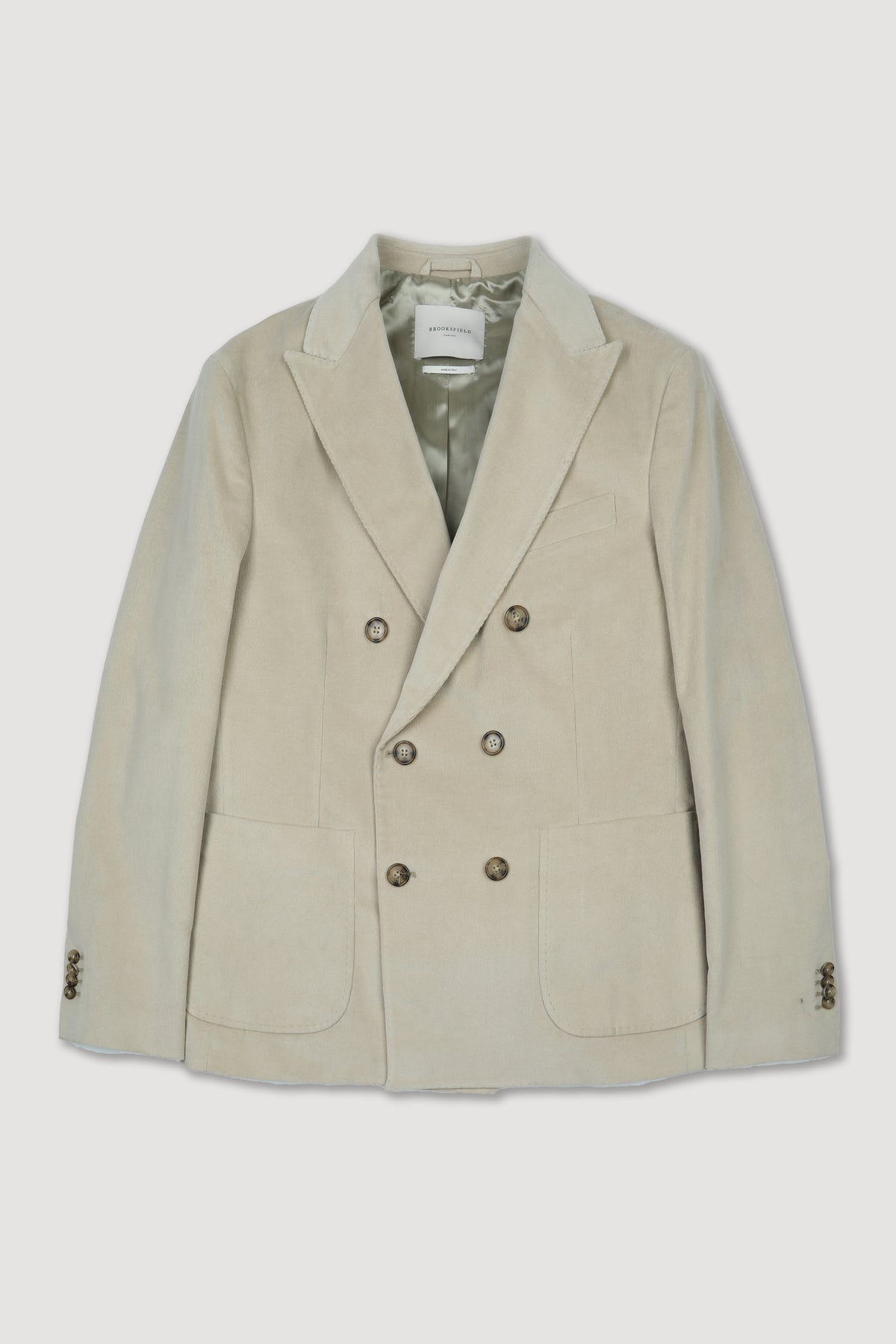 Blazer doppiopetto in velluto a coste stretch, foderato - Segale