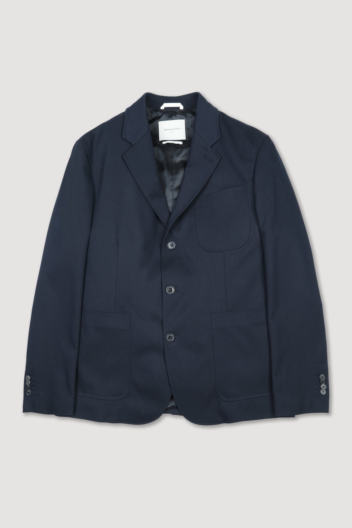 Blazer in twill elasticizzato, foderato. Blu - Navy