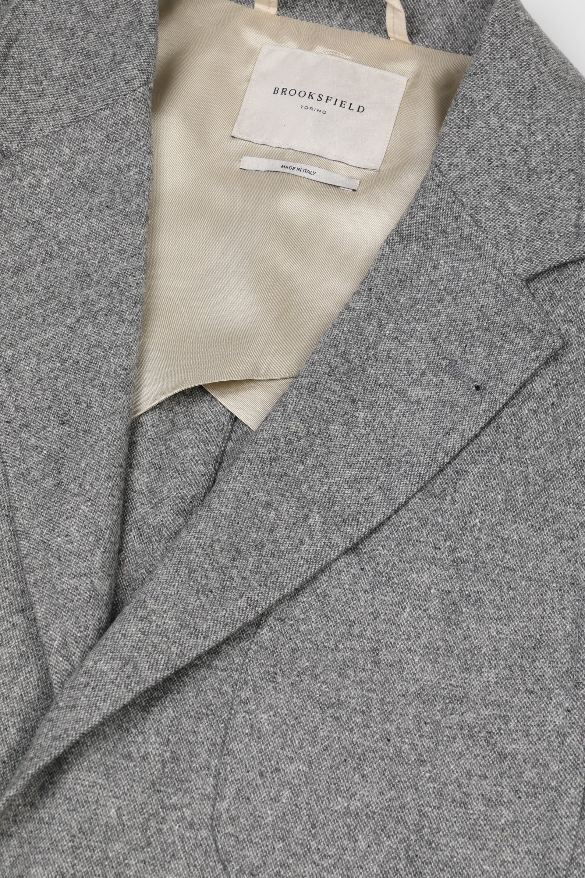 UOMO-BLAZER MONOPETTO ,CORPO SEMIFODERATO,MANICHE FODERATE, IN TESSUTO MISTO LANA/SETA STRETCH FANTASIA - Grigio