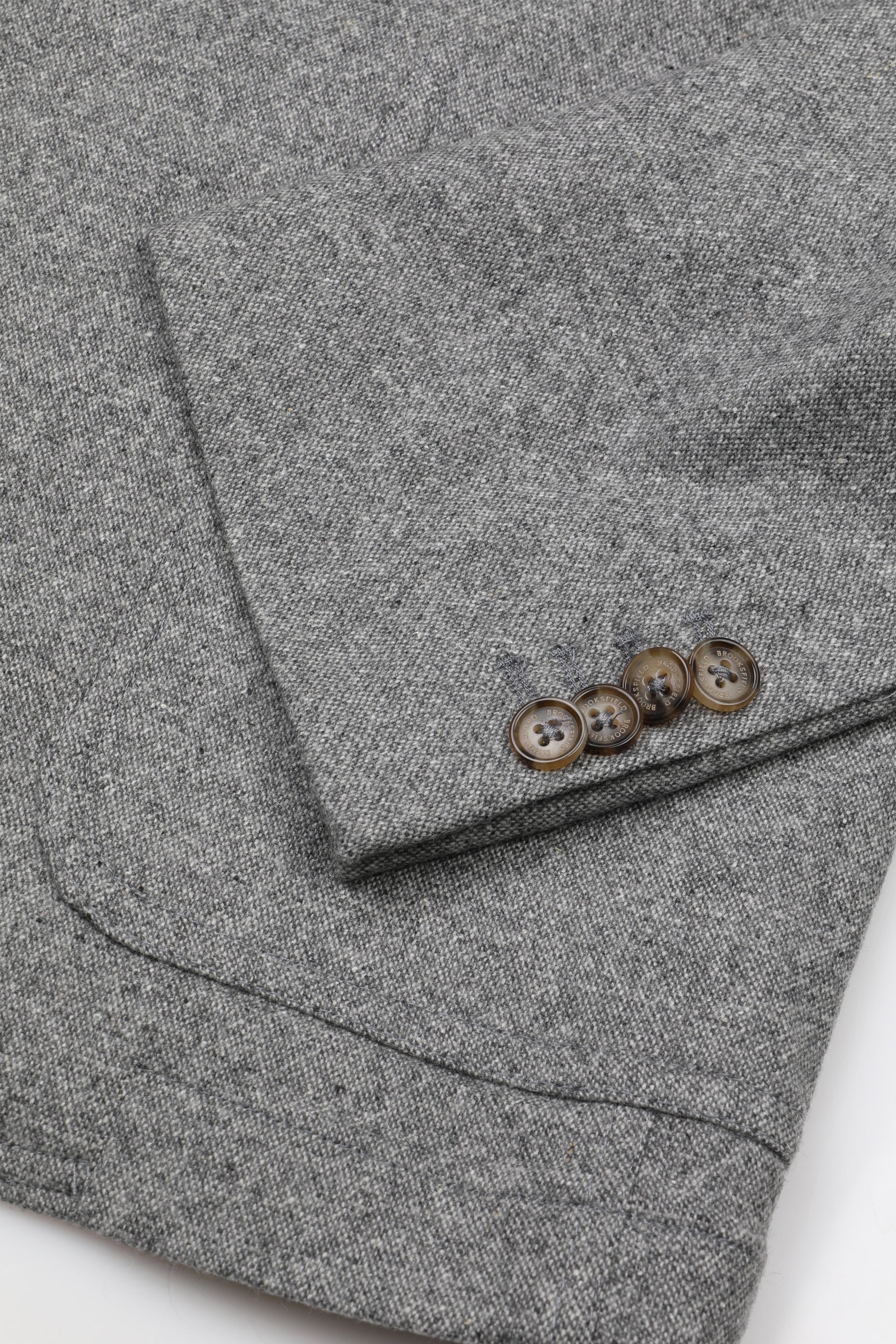 UOMO-BLAZER MONOPETTO ,CORPO SEMIFODERATO,MANICHE FODERATE, IN TESSUTO MISTO LANA/SETA STRETCH FANTASIA - Grigio